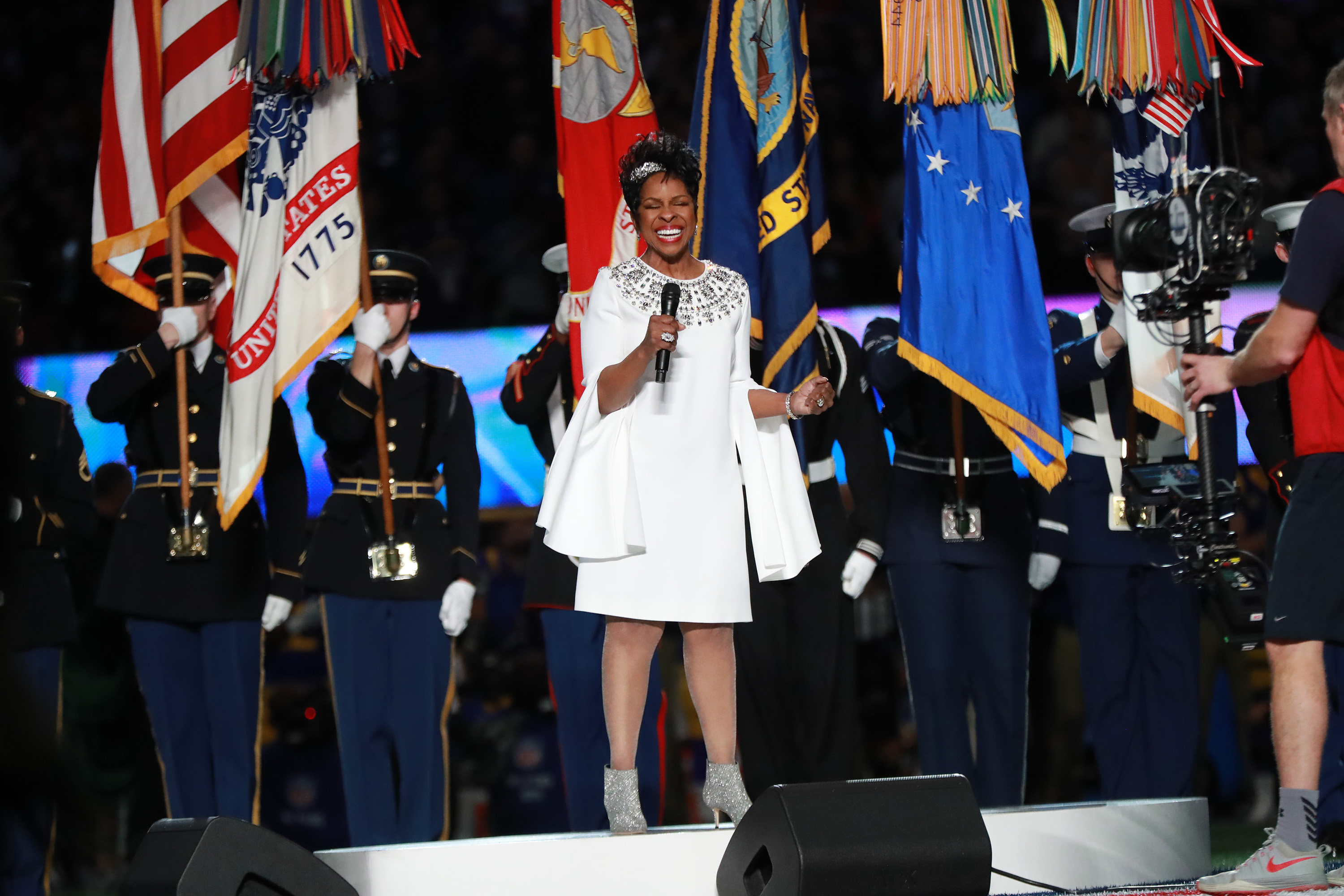 Controversy over Gladys Knight's national anthem prop bet