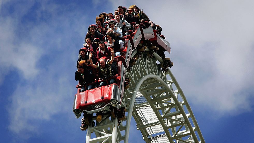 WATCH Bird slams into face of shocked thrill seeker on roller coaster