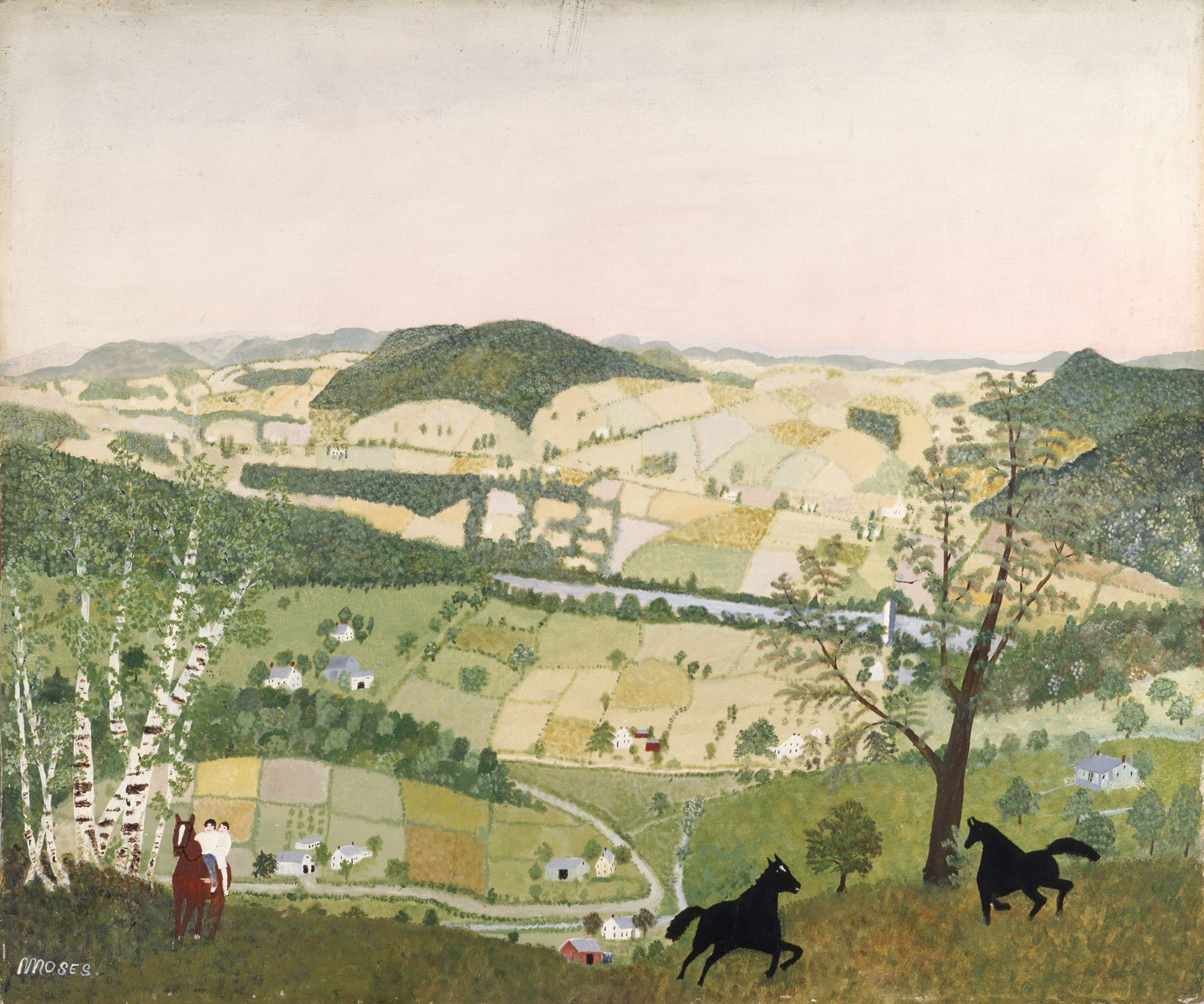 "Gatecrashers: The Rise of the Self-taught Artist in America" at the High Museum of Art examines the critical influence of self-taught artists on the American art scene and includes "Black Horses" (1942) by Grandma Moses.
Courtesy of Galerie St. Etienne, New York. Copyright Grandma Moses Properties Co., New York