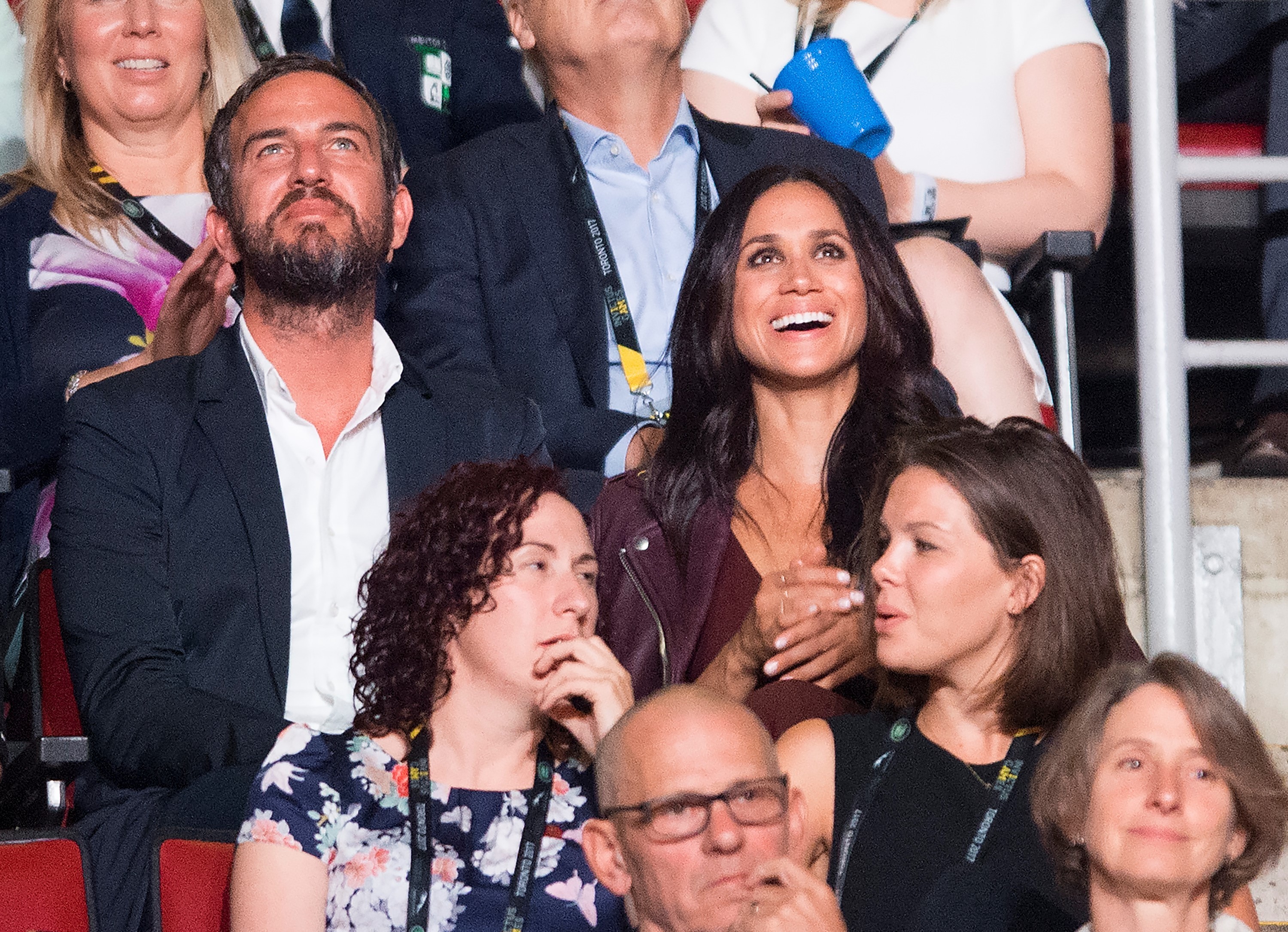Meghan Markle, top right, attends the Invictus Games Opening Ceremonies in Toronto on Saturday, Sept. 23, 2017, a few rows apart from her boyfriend, Britain's Prince Harry. Markle, an actriess, lives in Toronto where she works on her hit show ‘Suits.’