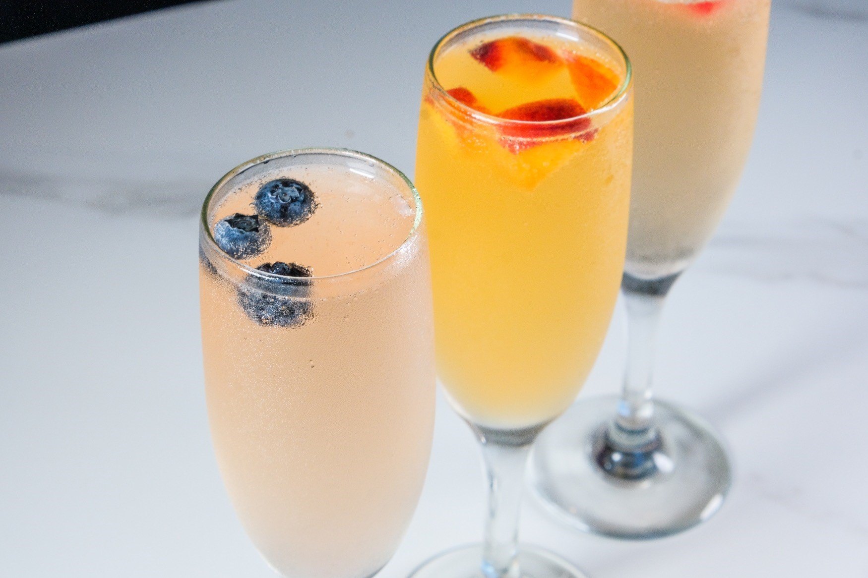 Mimosas from the menu of T's Brunch Bar.