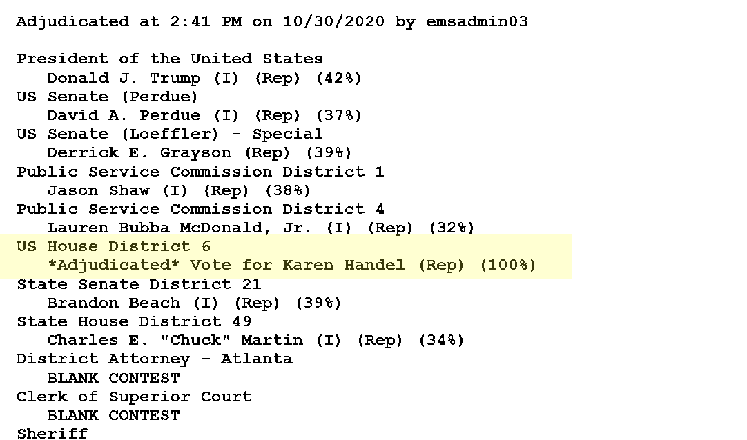 A bipartisan team of humans ruled that this was a vote for Karen Handel.