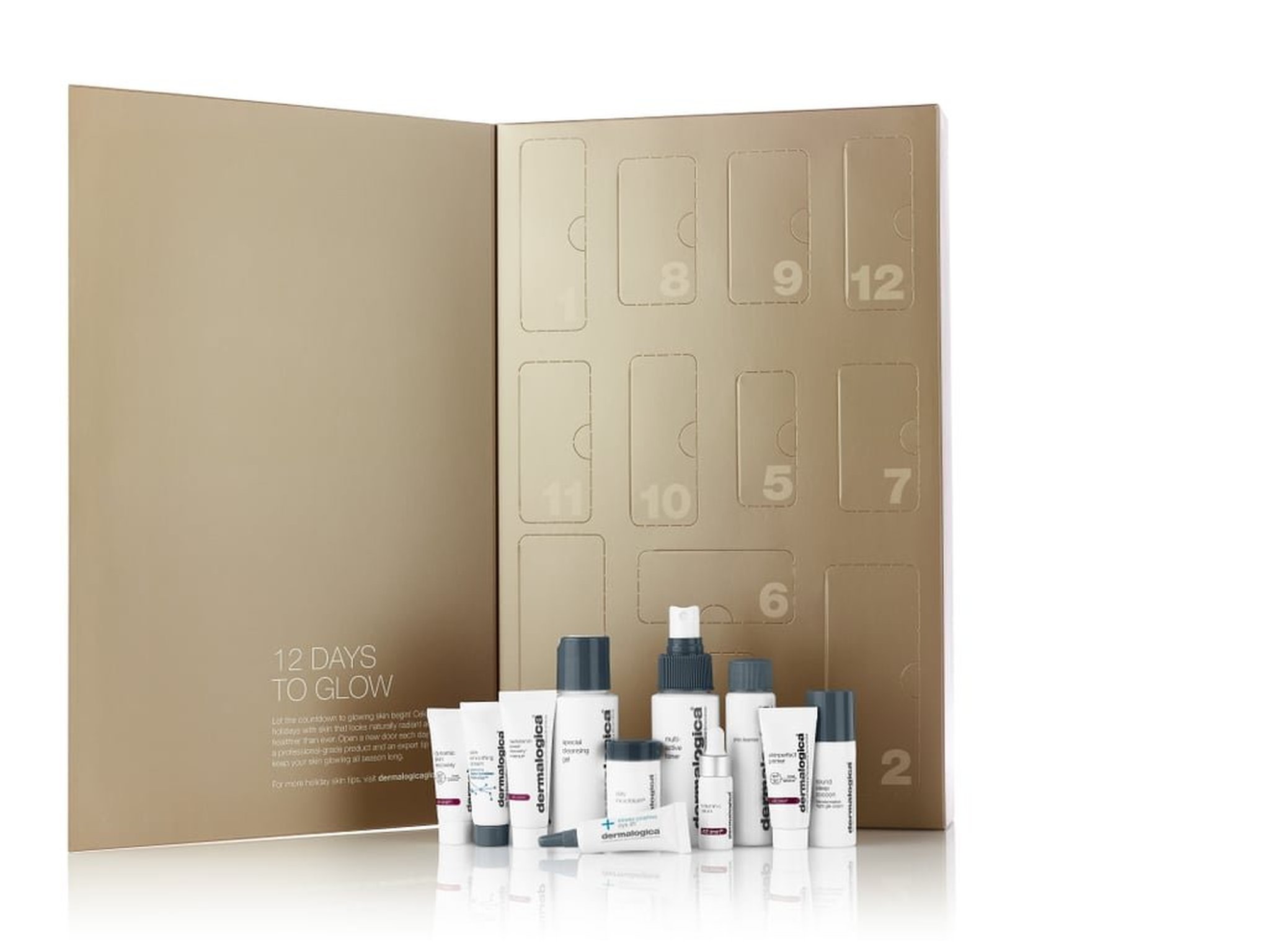 Dermalogica 12 Days to Glow Advent Calendar, $135, Dermalogica and Dermalogica.com. CONTRIBUTED