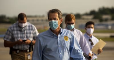 Gov. Brian Kemp's say he should launch a new public campaign, like the one he embarked on before last year's college football season, to urge Georgians to get their COVID-19 shots, since the state vaccination rate is 40%. They also say he should consider reopening makeshift coronavirus hospitals to relieve the strains on the health care system.
