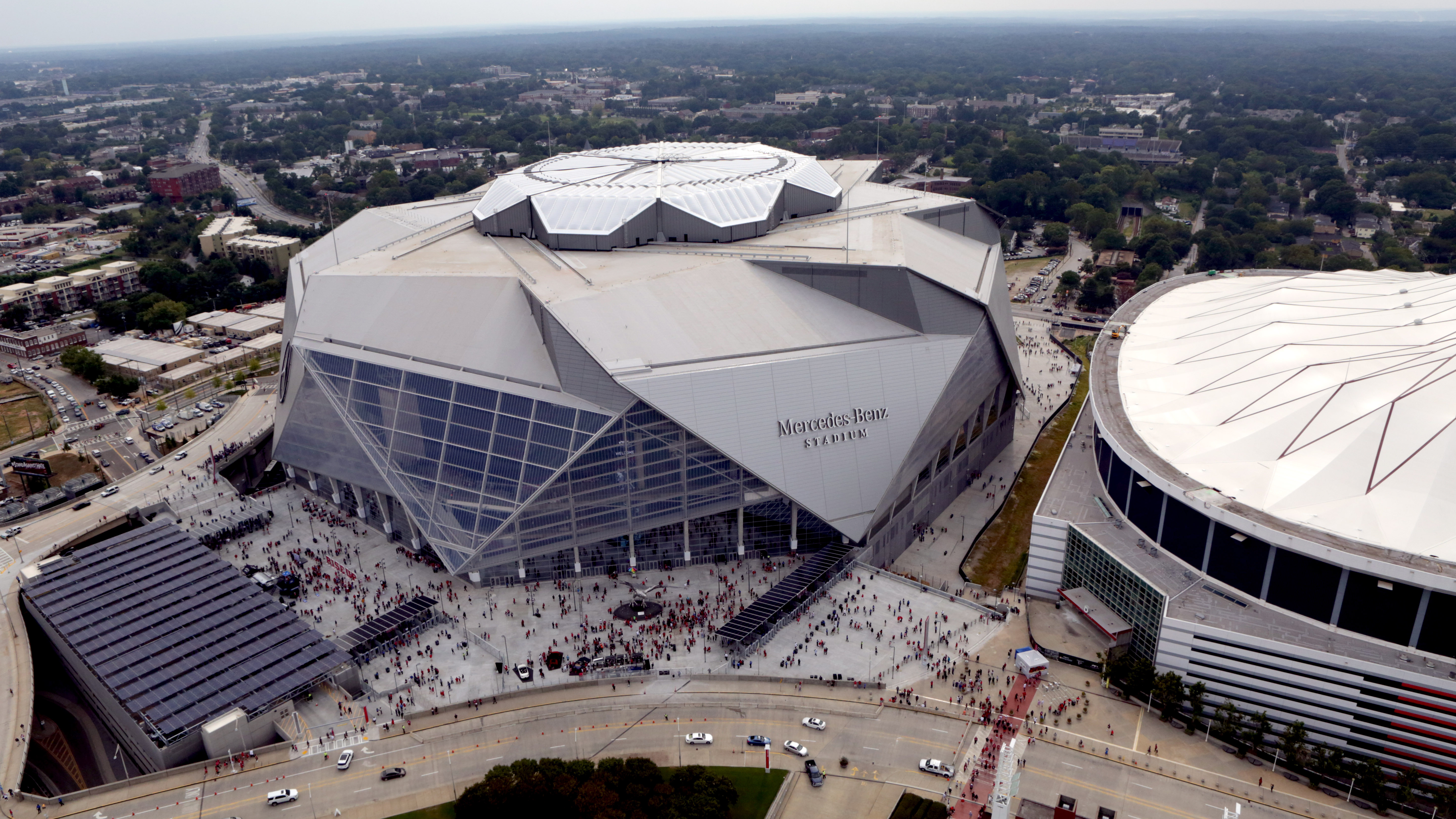 A Bird's-Eye View Of Mercedes-Benz Stadium, Atlanta's Epic NFL