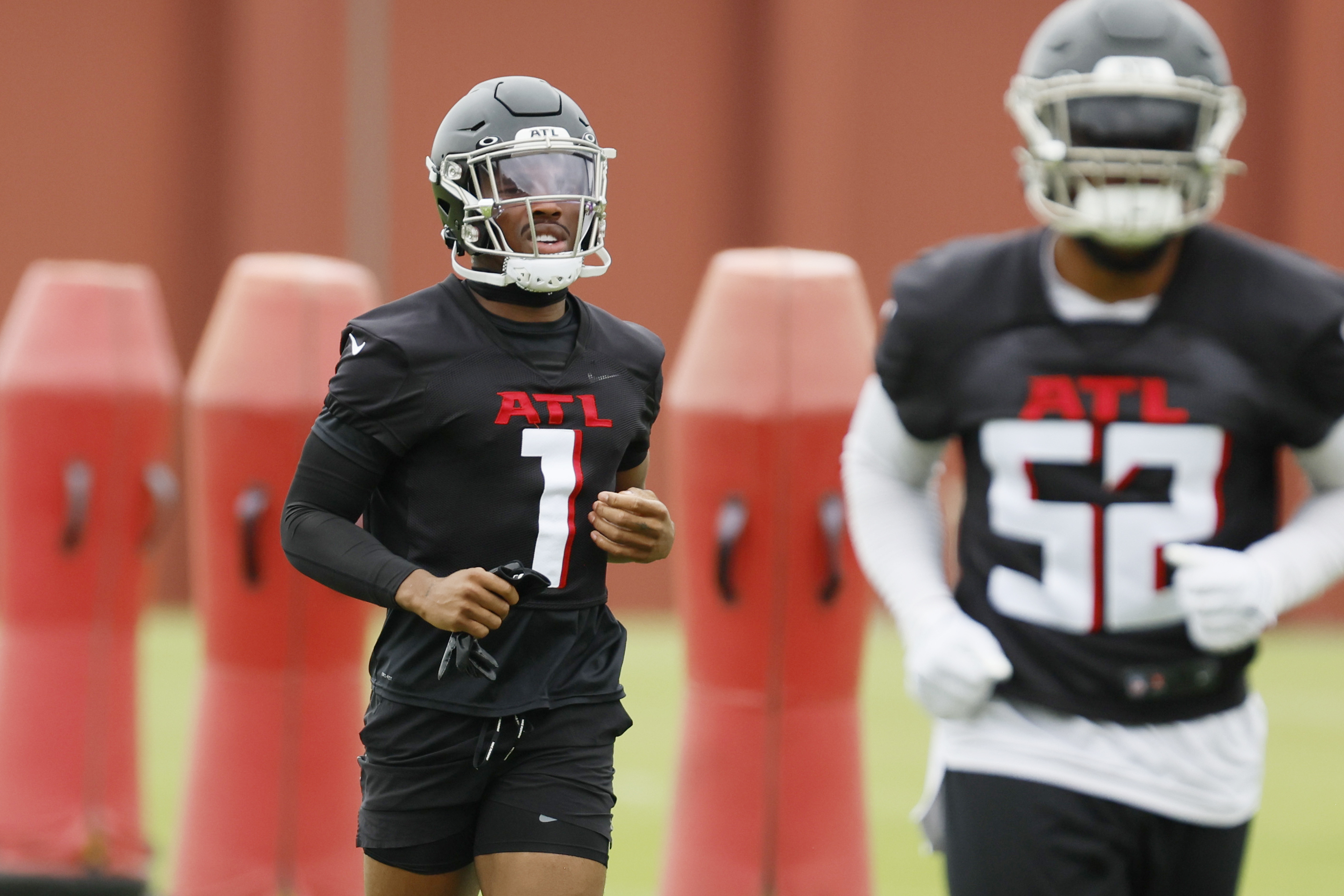 Falcons cornerback Jeff Okudah carted off practice field with ankle injury