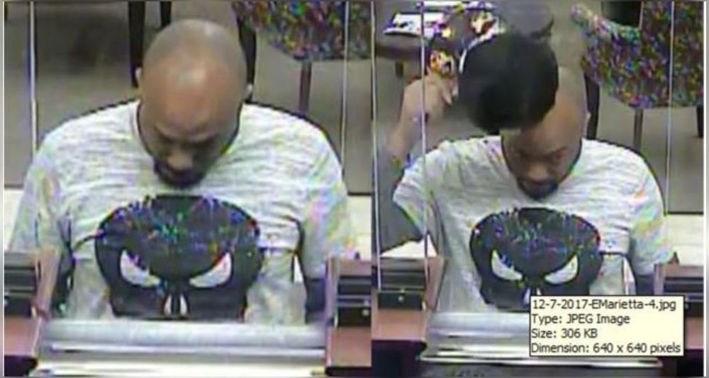 A man wearing a "Punisher" T-shirt robbed a Cobb County and other area banks, the FBI said.