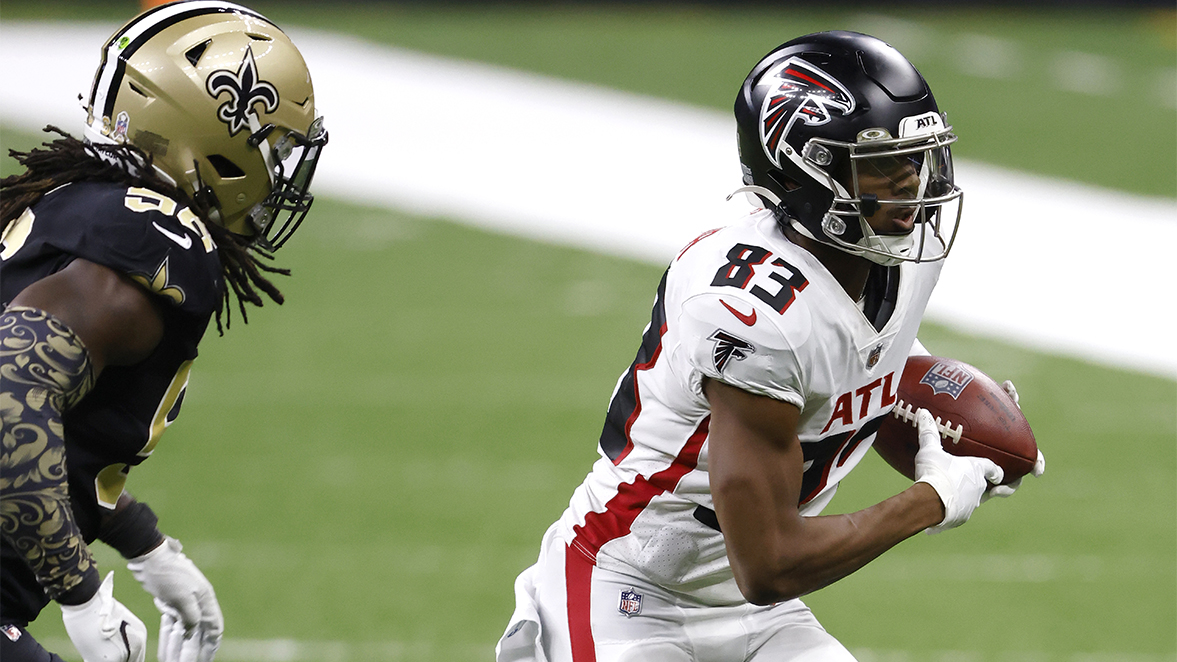 Falcons' playtime percentage breakdown vs. Saints