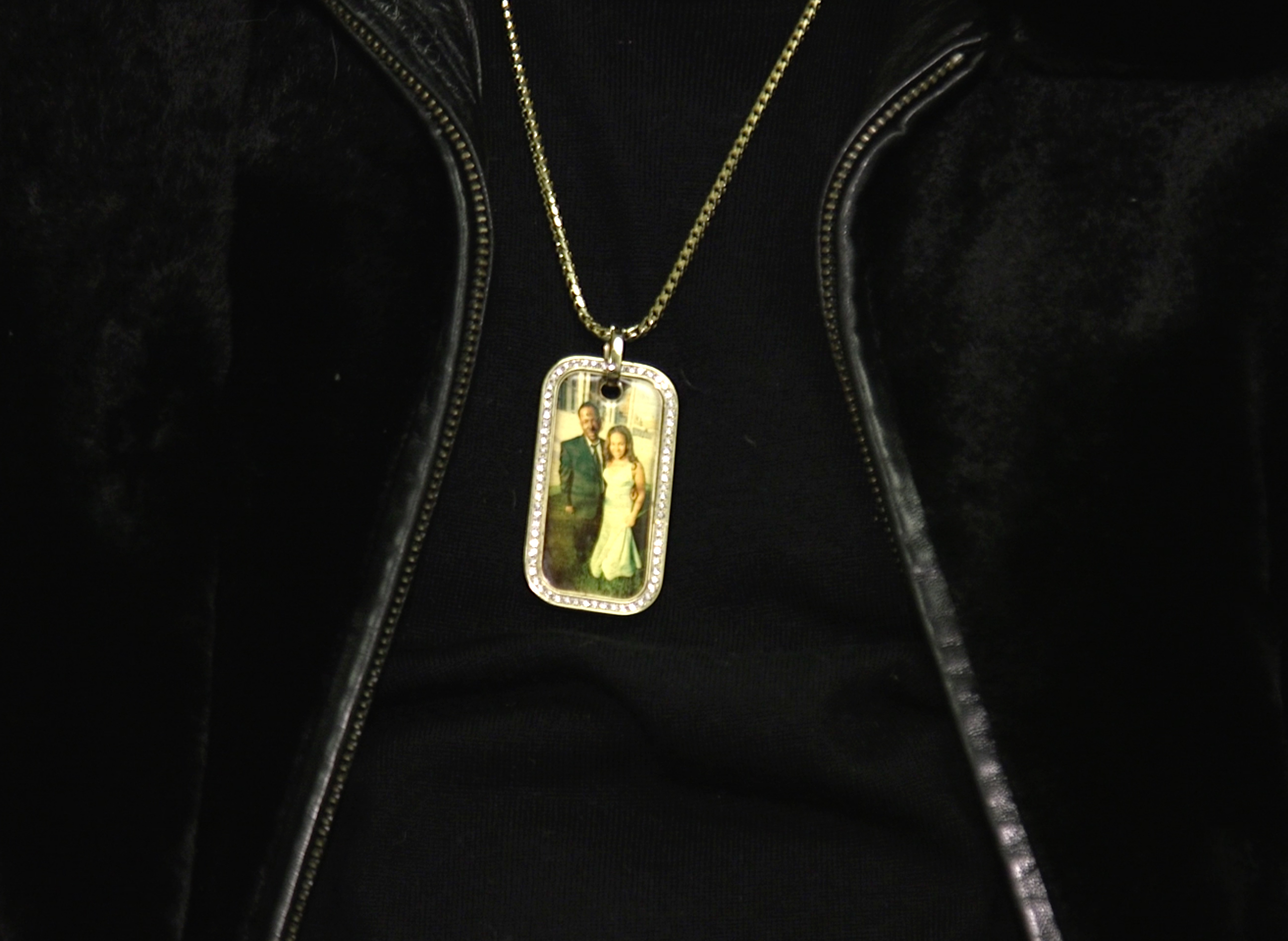 March 21, 2018 Gwinnett - R&B singer Bobby Brown wears a neclace with a picture of himself and his late daughter Bobbi Kristina Brown. RYON HORNE/RHORN@AJC.COM