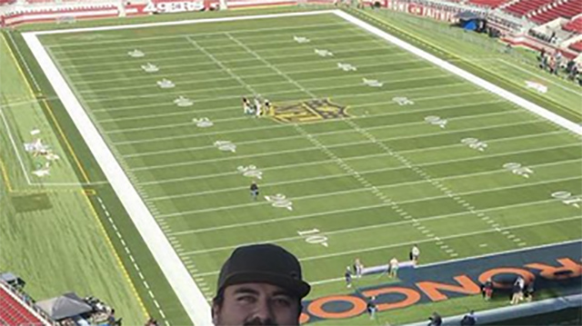 Levi's Stadium painted with Super Bowl logo, Broncos/Panthers end zones -  Niners Nation