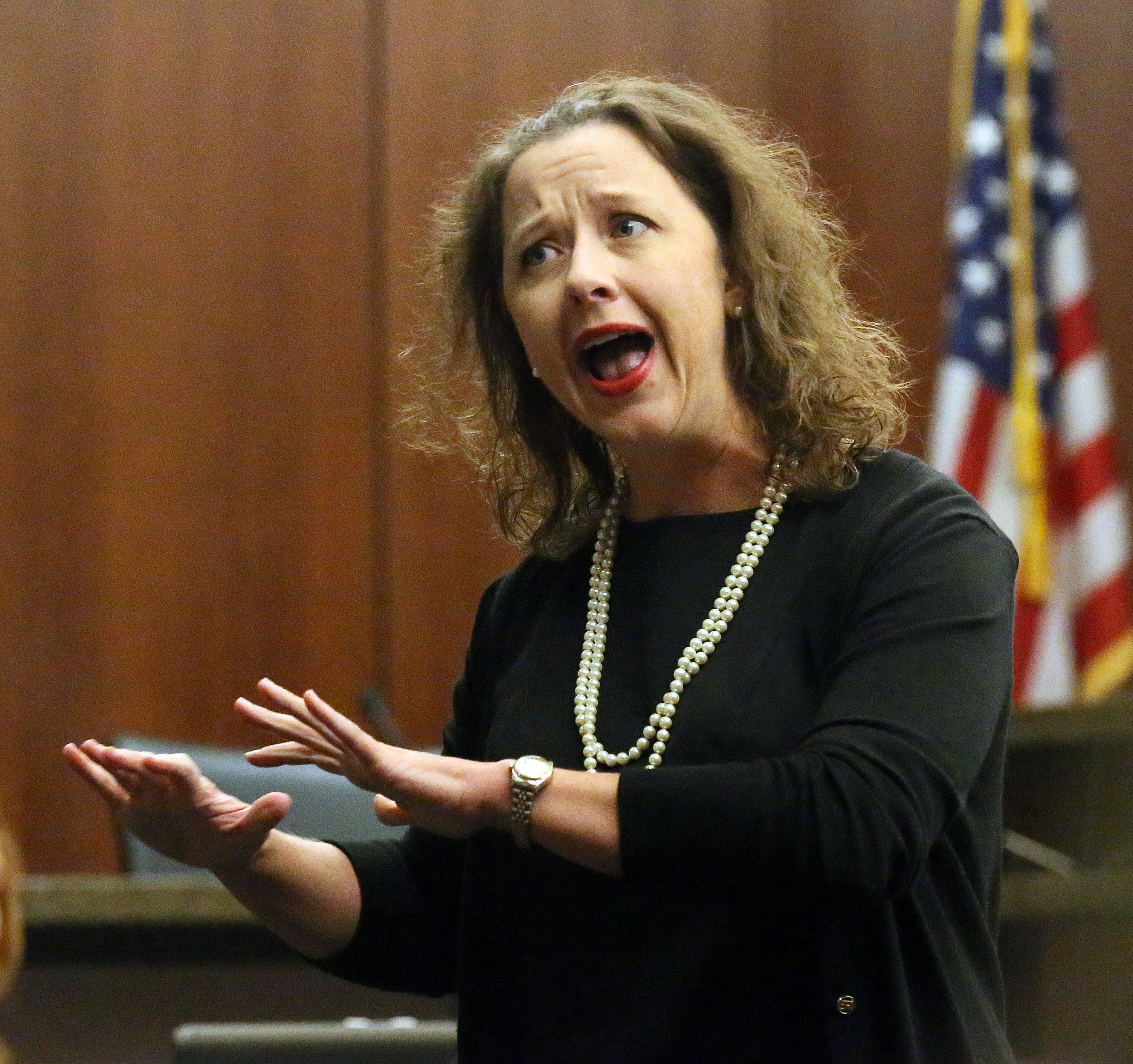 Brunswick Judicial Circuit District Attorney Jackie Johnson in Cobb Superior Court in Marietta in August 2013.