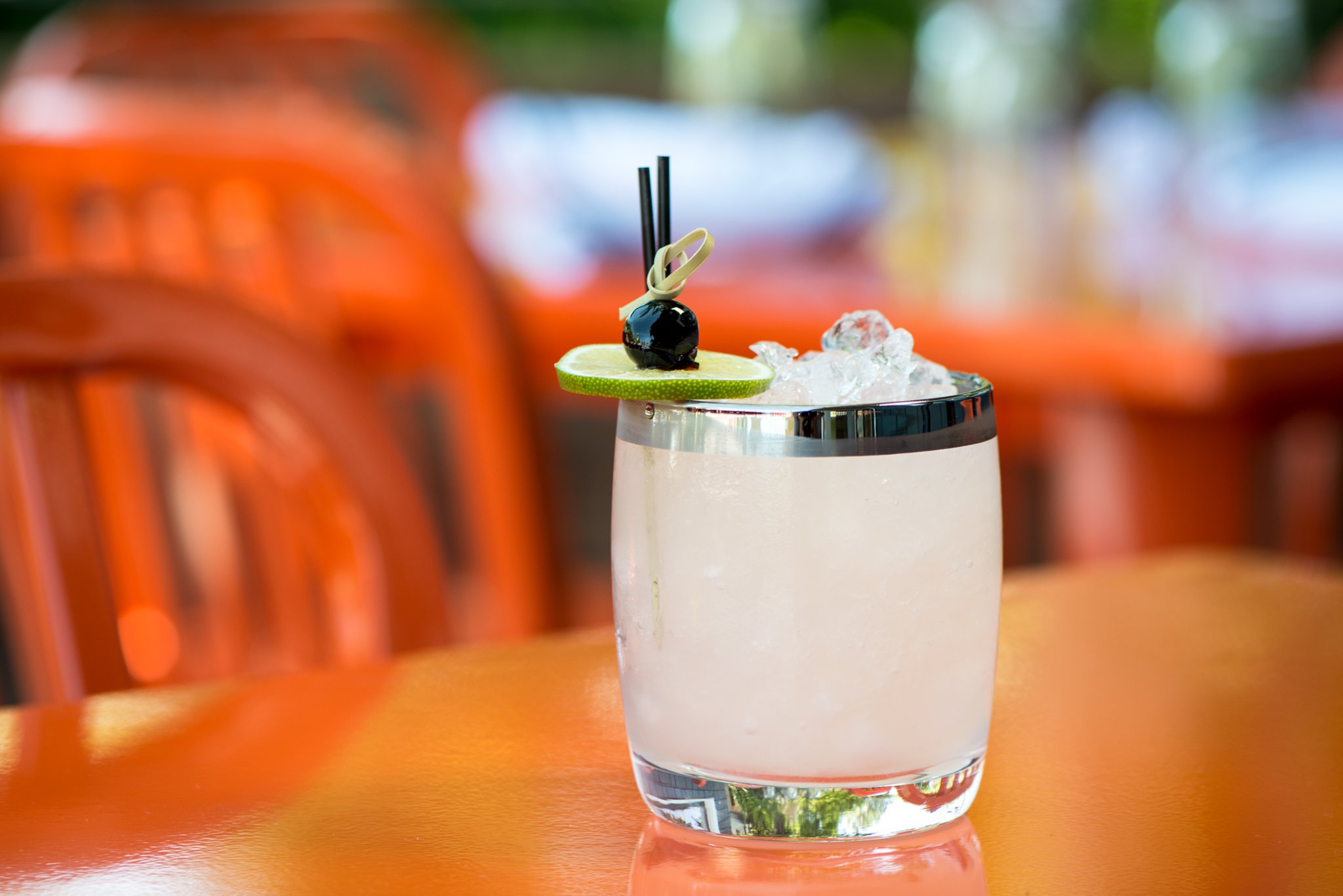 Expat Papa Doble cocktail with Havana Club Blanco Rum, lime, grapefruit, and Luxardo Maraschino, served on crushed ice. Photo credit- Mia Yakel.