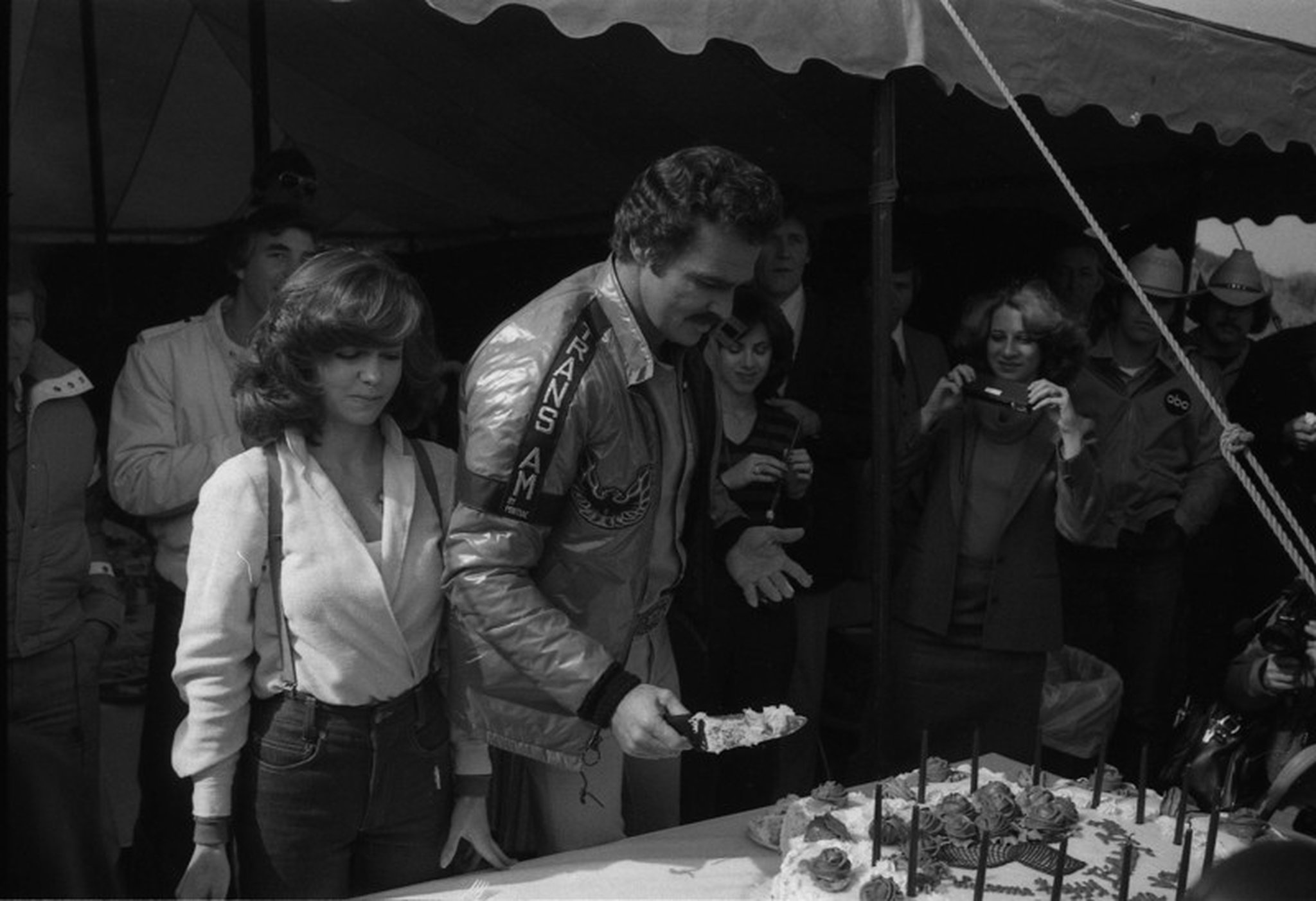 Burt Reynolds and his “Smokey and the Bandit” co-star Sally Field celebrated his birthday while filming in Atlanta.