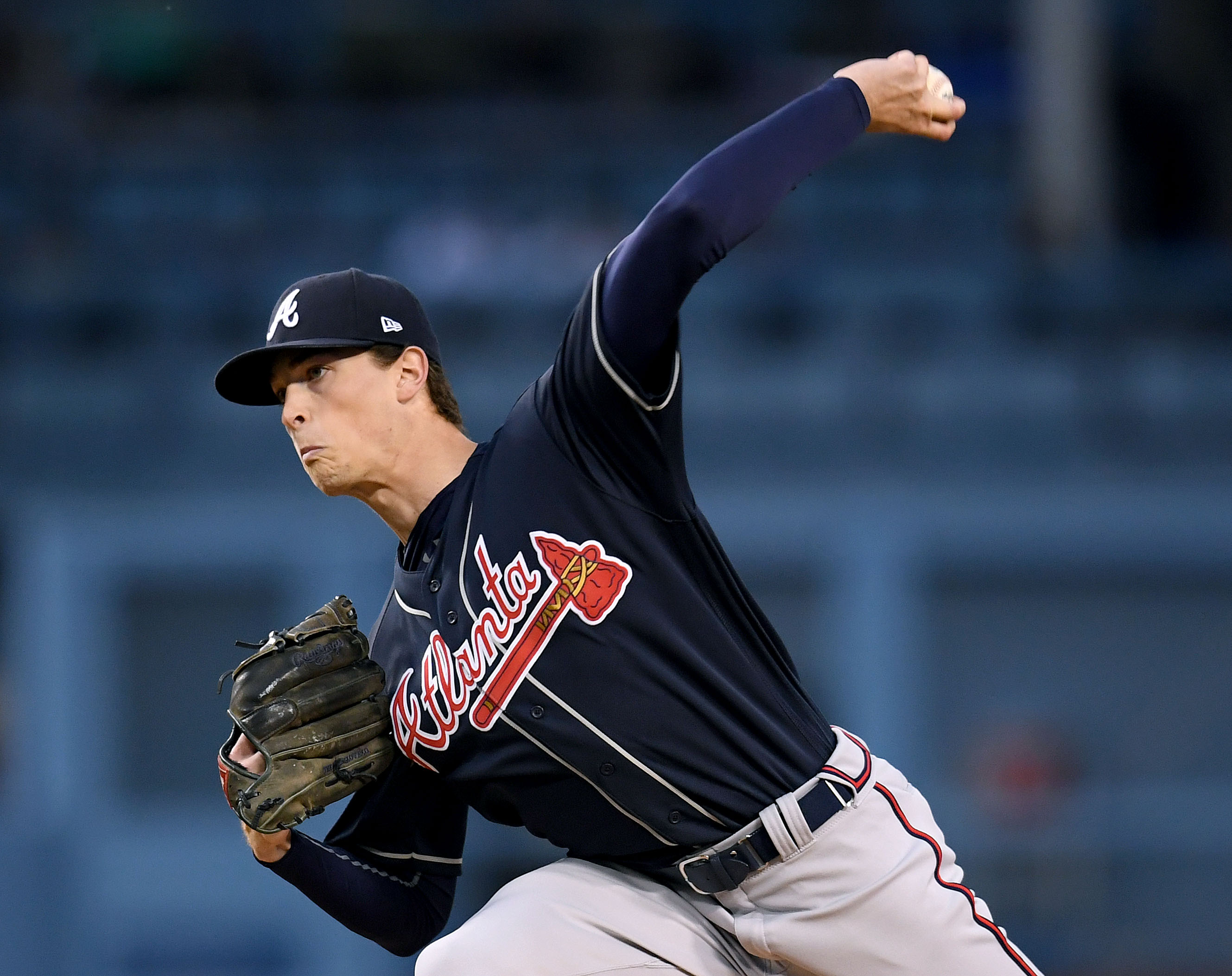 Max Fried exits after being hit by comebacker