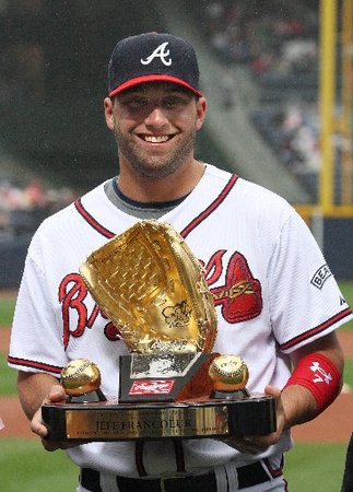 Jeff Francoeur Is Presented His First Gold Glove Award 