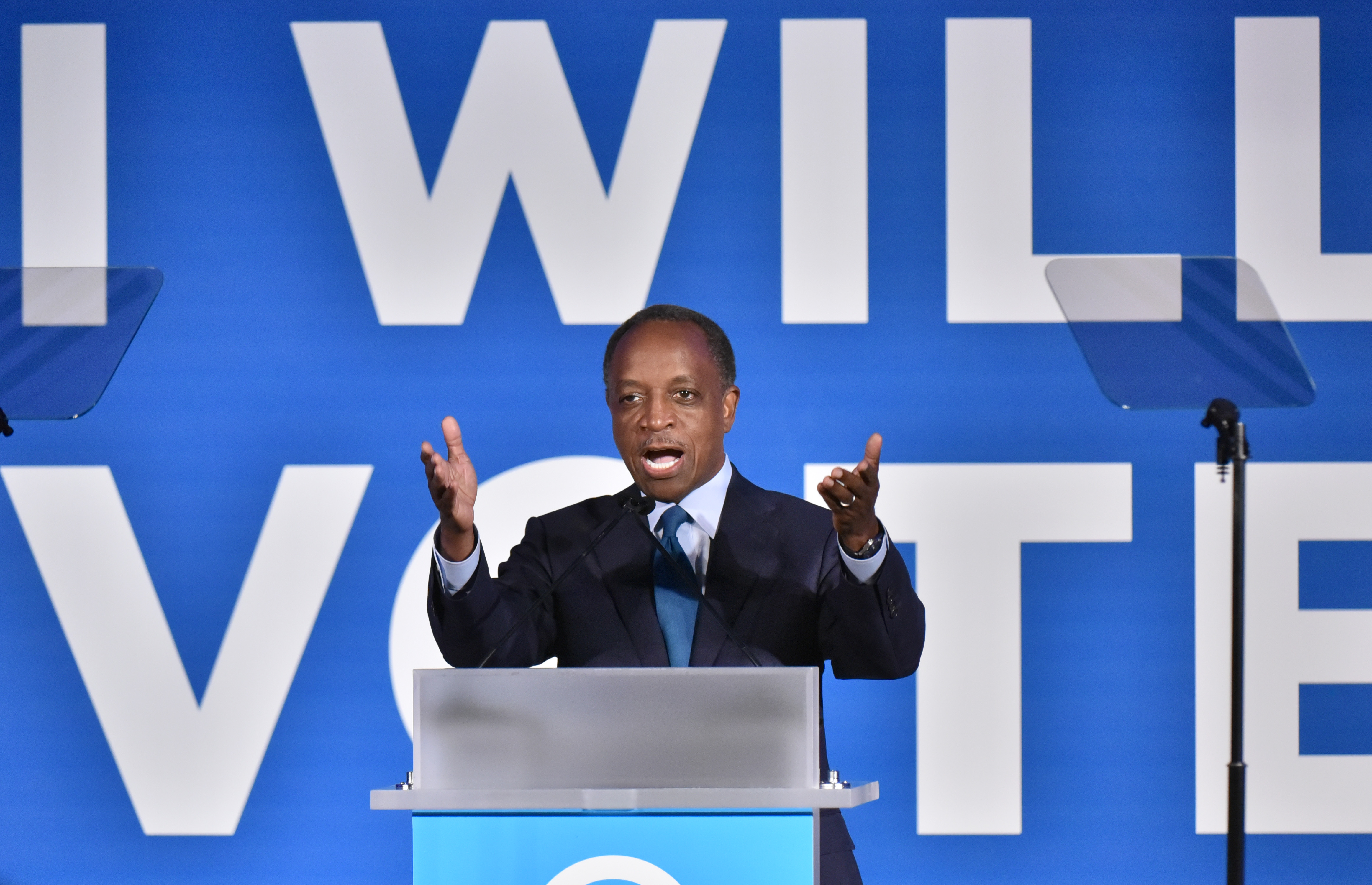 June 6, 2019 Atlanta - Dekalb County CEO Michael Thurmond speaks during the DNC's IWillVote Gala at Flourish Atlanta on Thursday, June 6, 2019. White House hopefuls court Georgia: Presidential candidates swarmed Atlanta on Thursday for a convention geared at African-American strategists and a joint fundraiser featuring four of the best known Democratic contenders on the same stage. HYOSUB SHIN / HSHIN@AJC.COM
