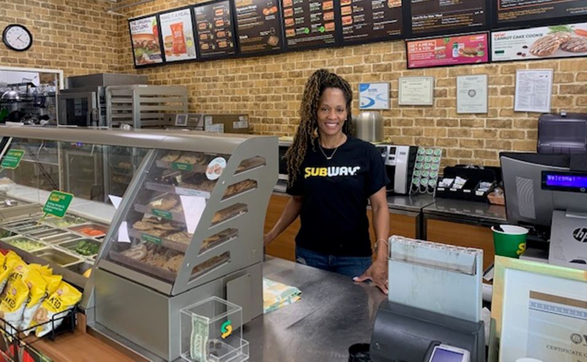 Kisha Cameron is co-owner of a Subway on Campbellton Road in Atlanta. The restaurant gave away food to students who were no longer in school.