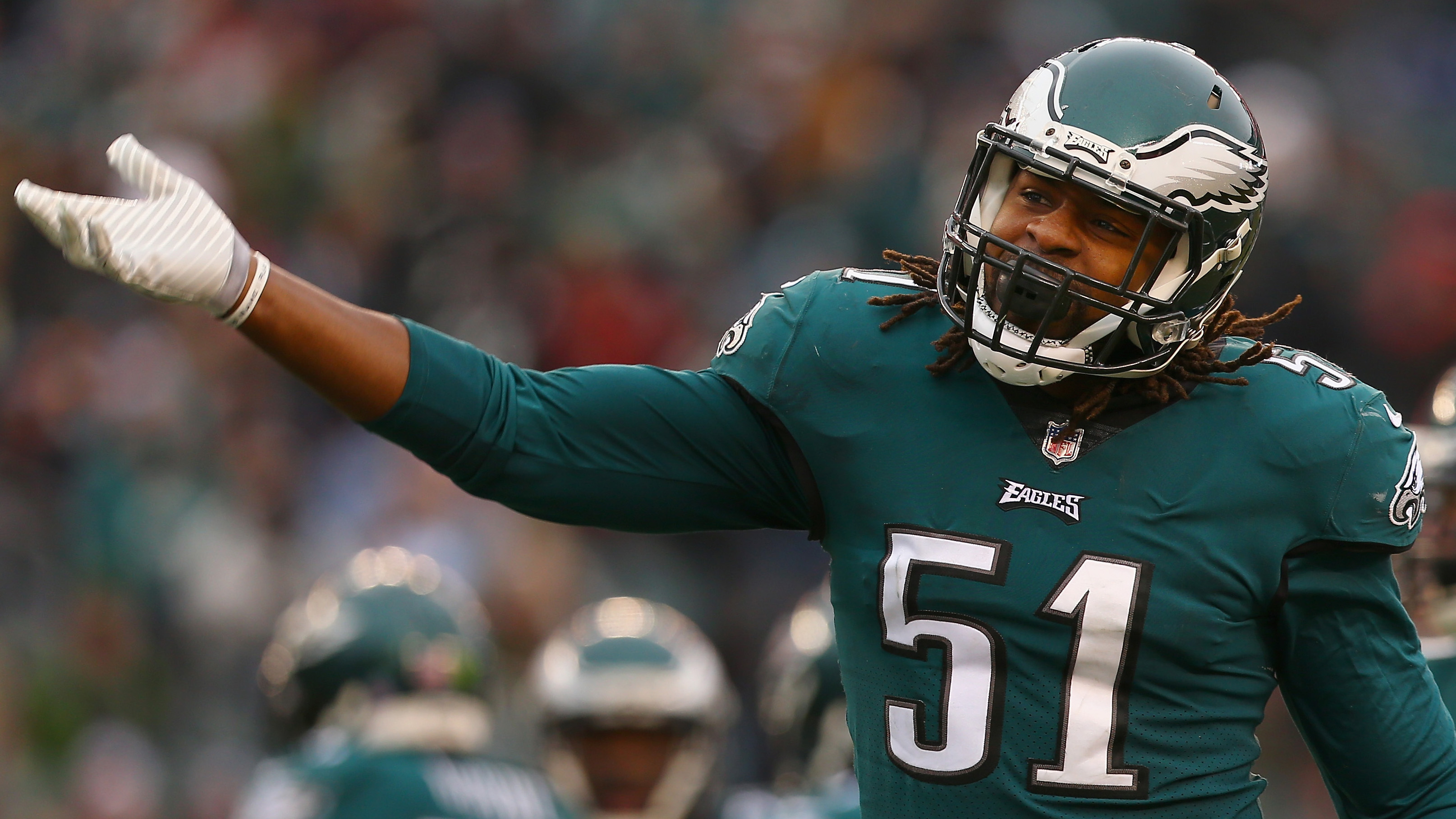Defensive end Steven Means played for the Bills, Ravens, Texans and Eagles before signing with the Falcons