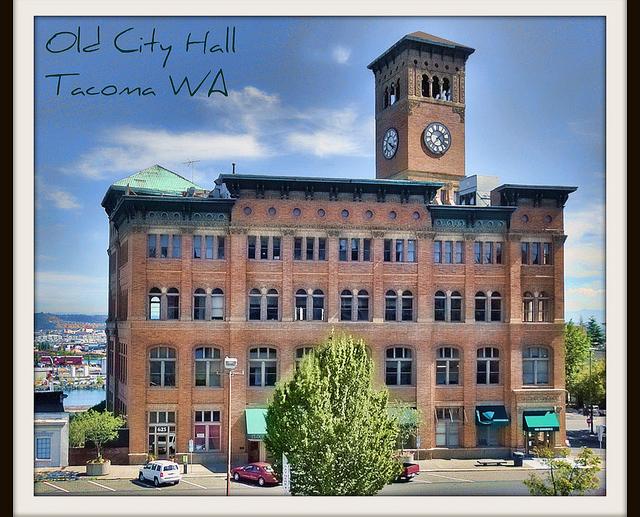 A view of the Old Tacoma City Hall. It was finished in late April of 1893 and was used as the seat for city government from the early 20th century until 1957.
