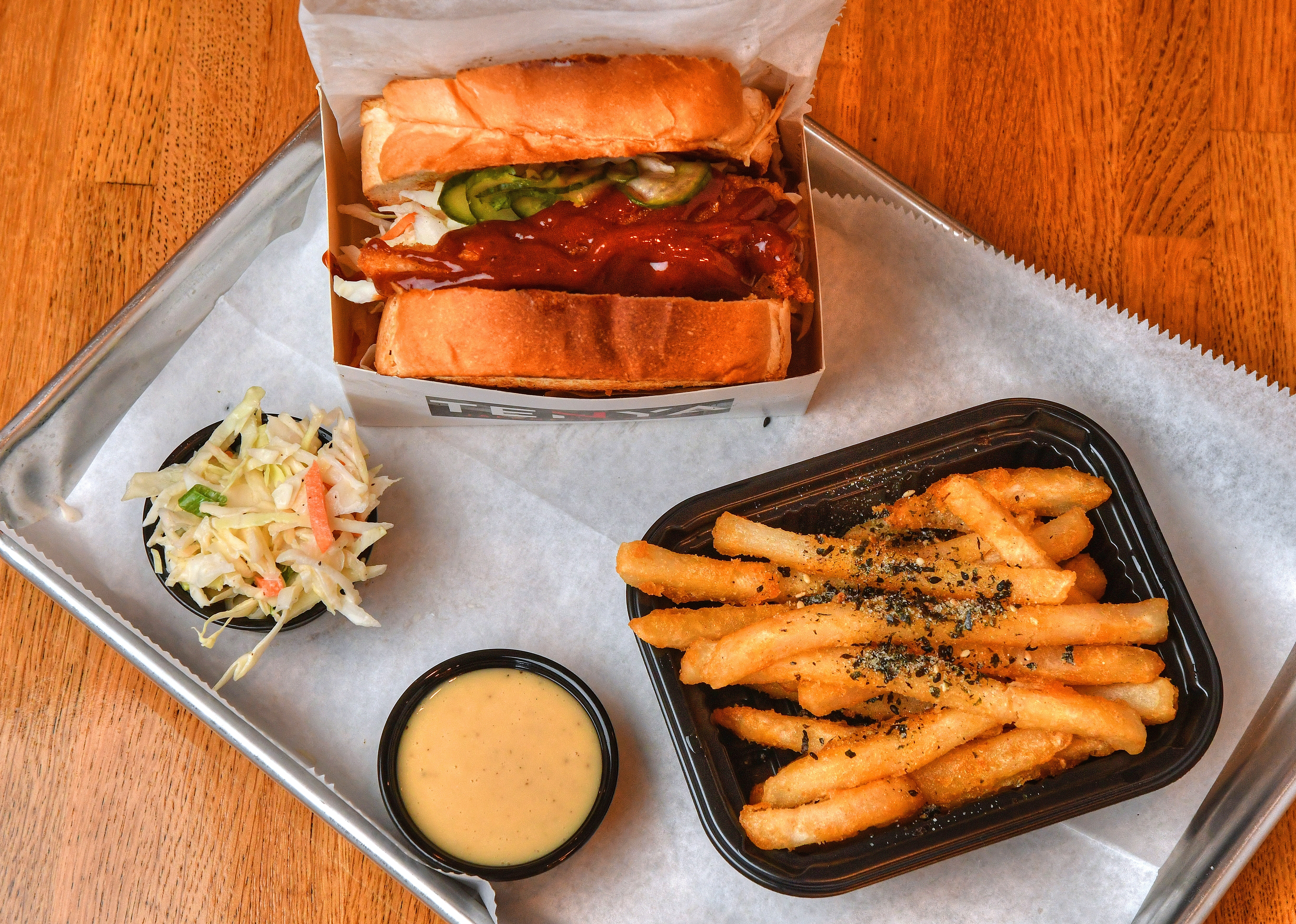 Homemade milk bread is part of what makes the Chicken Katsu Sando at Tenya delicious. (Chris Hunt for The Atlanta Journal-Constitution)