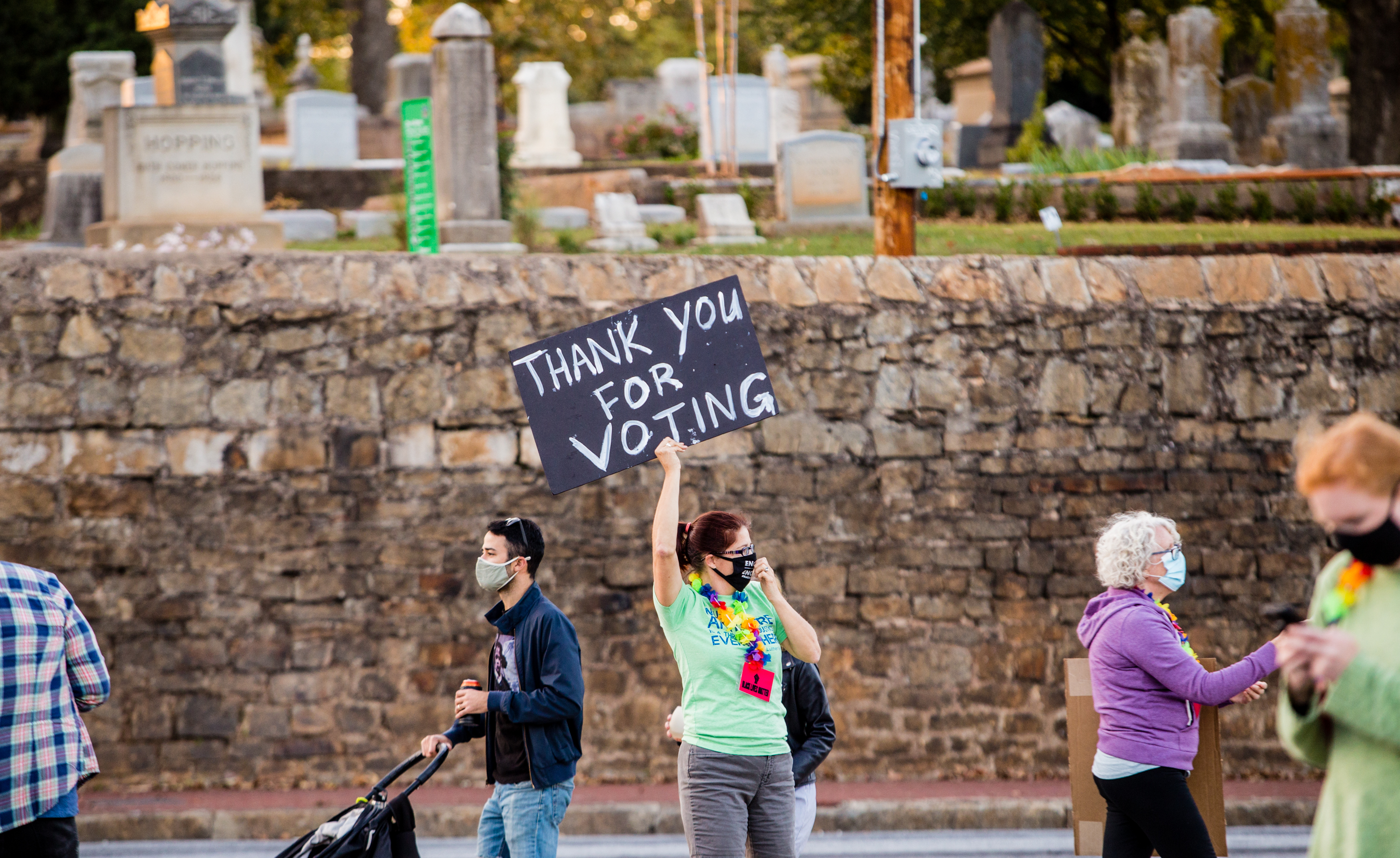 Refuse Fascism organizes and shows up for another evening of demonstrations at the corner of Memorial Drive and Boulevard on Friday, Nov 6, 2020. The group of mainly Cabbagetown residents, have demonstrated nightly since the election and every week night since June 4. (Jenni Girtman for The Atlanta Journal-Constitution)