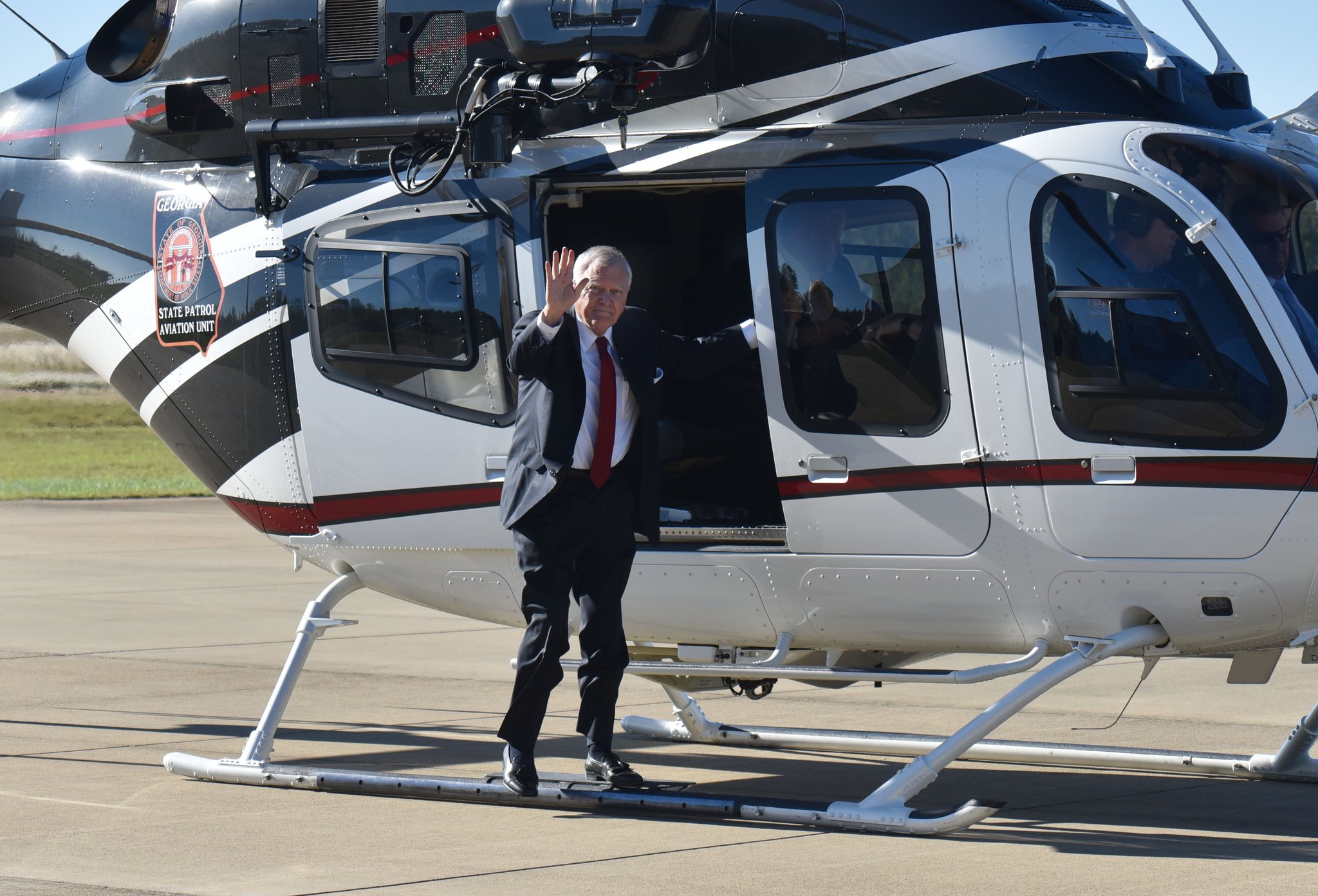 October 12, 2018 Dallas - Gov. Nathan Deal arrives at Silver Comet Field to formally announce plans for Chattahoochee Technical College’s aviation academy on Friday, October 12, 2018. Gov. Nathan Deal announced plans for a $35 million aviation academy at Paulding County’s airport that could stymie a push by some officials to commercialize the facility. HYOSUB SHIN / HSHIN@AJC.COM