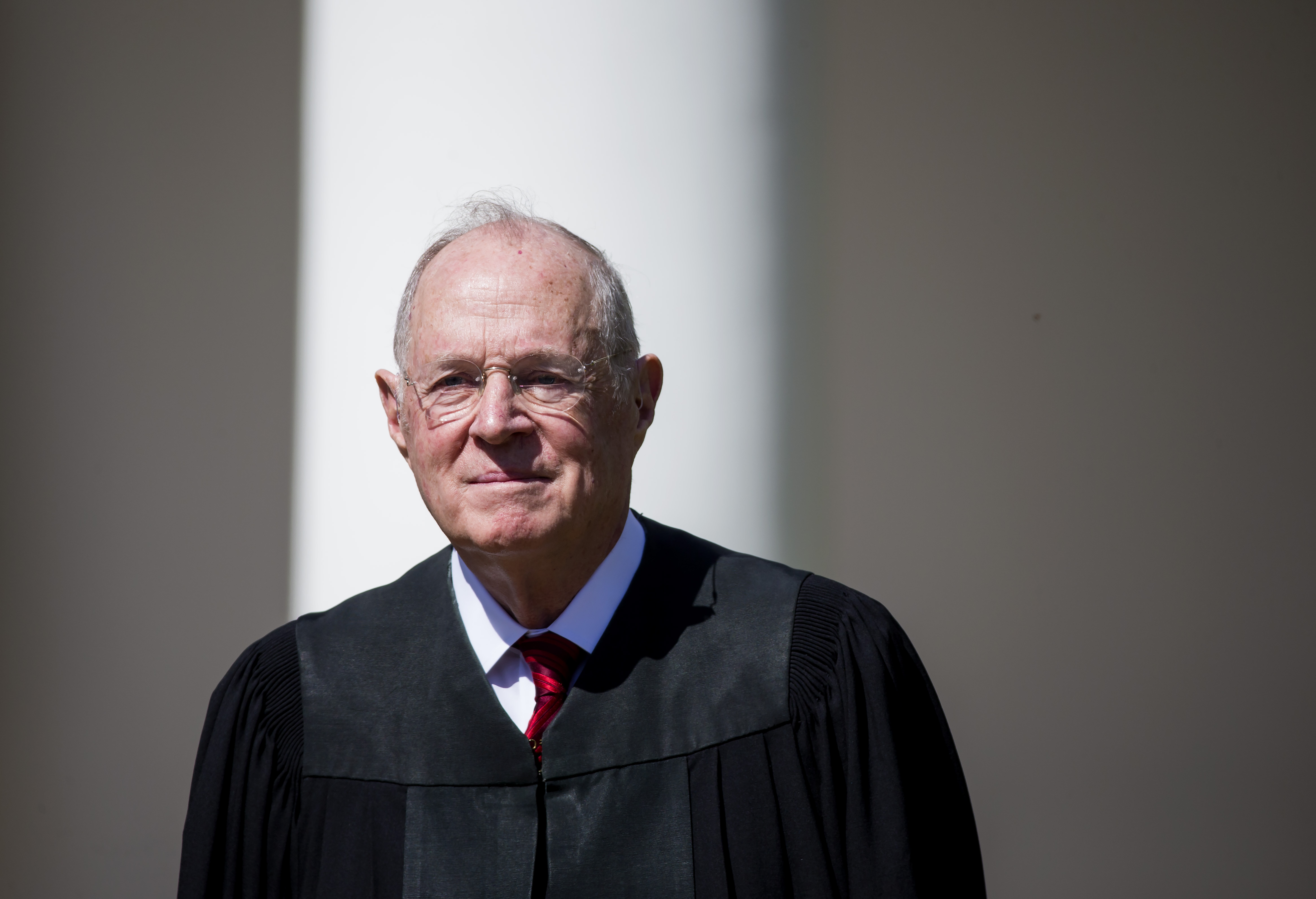 WASHINGTON, DC - APRIL 10: U.S. Supreme Court Associate Justice Anthony Kennedy is seen during a ceremony in the Rose Garden at the White House April 10, 2017 in Washington, DC. Kennedy was instrumental in deciding many of the court’s most important gay rights’ cases. (Photo by Eric Thayer/Getty Images)