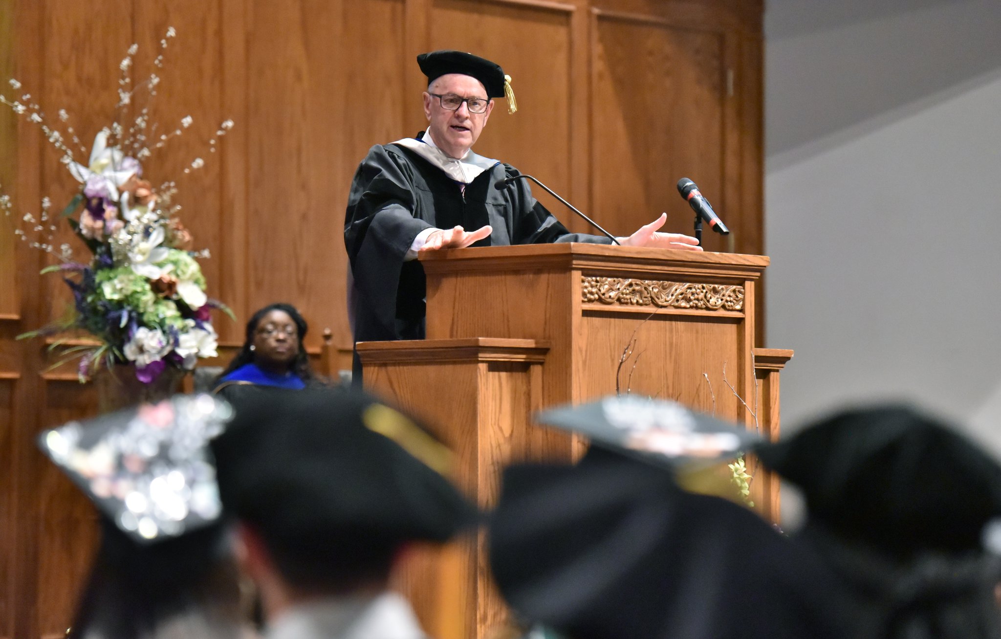 June 8, 2019 Atlanta - Former President of Argosy University Atlanta Murray Bradfield speaks during 2019 Argosy University Atlanta Commencement at Church of Christ at Bouldercrest in Atlanta on Saturday, June 8, 2019. HYOSUB SHIN / HSHIN@AJC.COM