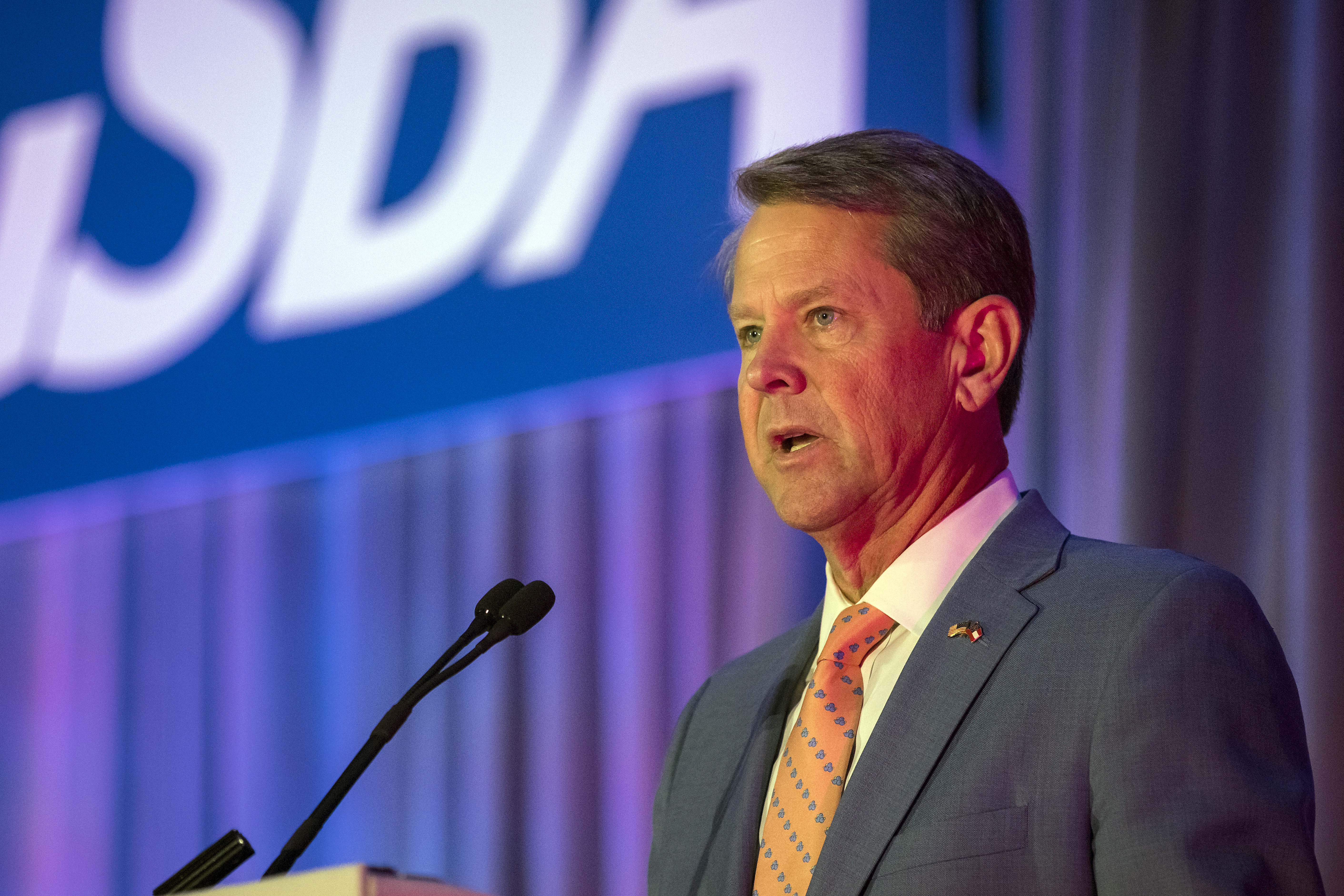 Republican Gov. Brian P. Kemp is again at odds with former President Donald Trump. Kemp recently endorsed Mike Collins in the 10th Congressional District GOP runoff over former state Rep. Vernon Jones, whom Trump has backed. (AJC Photo/Stephen B. Morton)