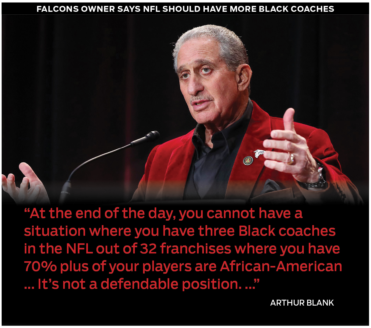 ESPN on X: Falcons owner Arthur Blank was not thrilled with one