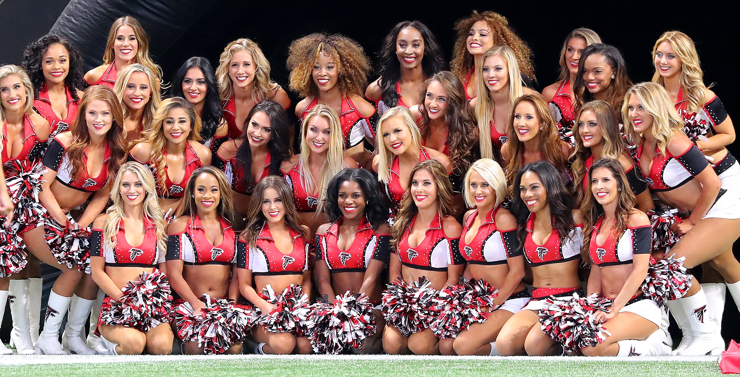 The Atlanta Falcons cheerleaders perform during the game against