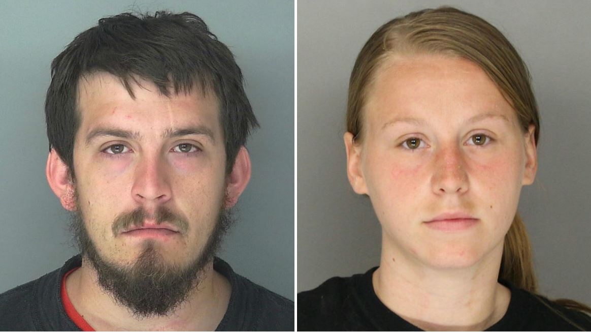 A Douglas County judge on Monday sentenced Jose I. Torres (left) and Kayla Rae Norton to lengthy prison terms for their part in disrupting an African-American birthday party with Confederate flags, racial slurs and armed threats in 2015. Credit: Douglas County Sheriff’s Office