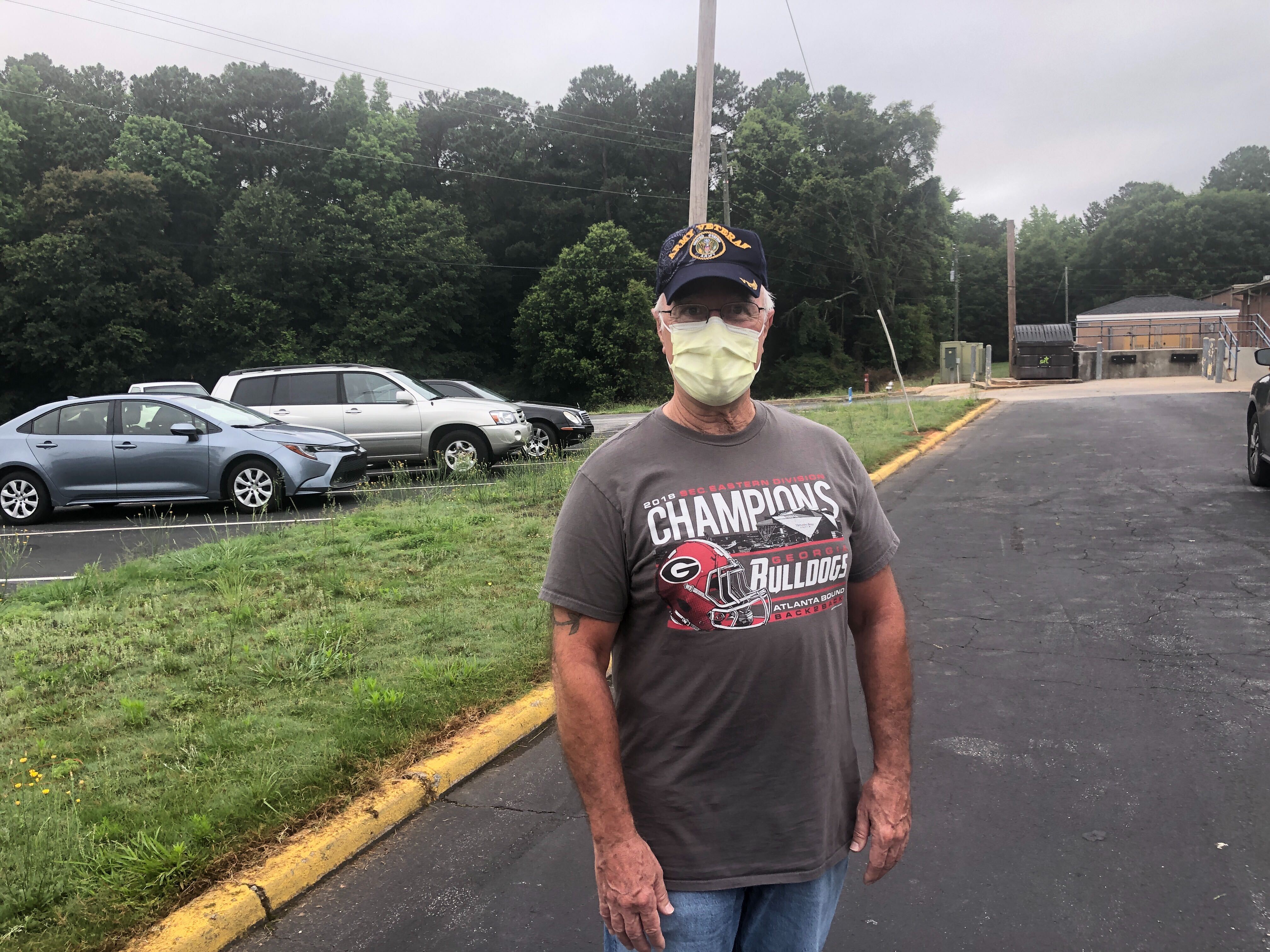 Steven Astriab voted in Jonesboro on Tuesday, where lines formed but moved quickly.