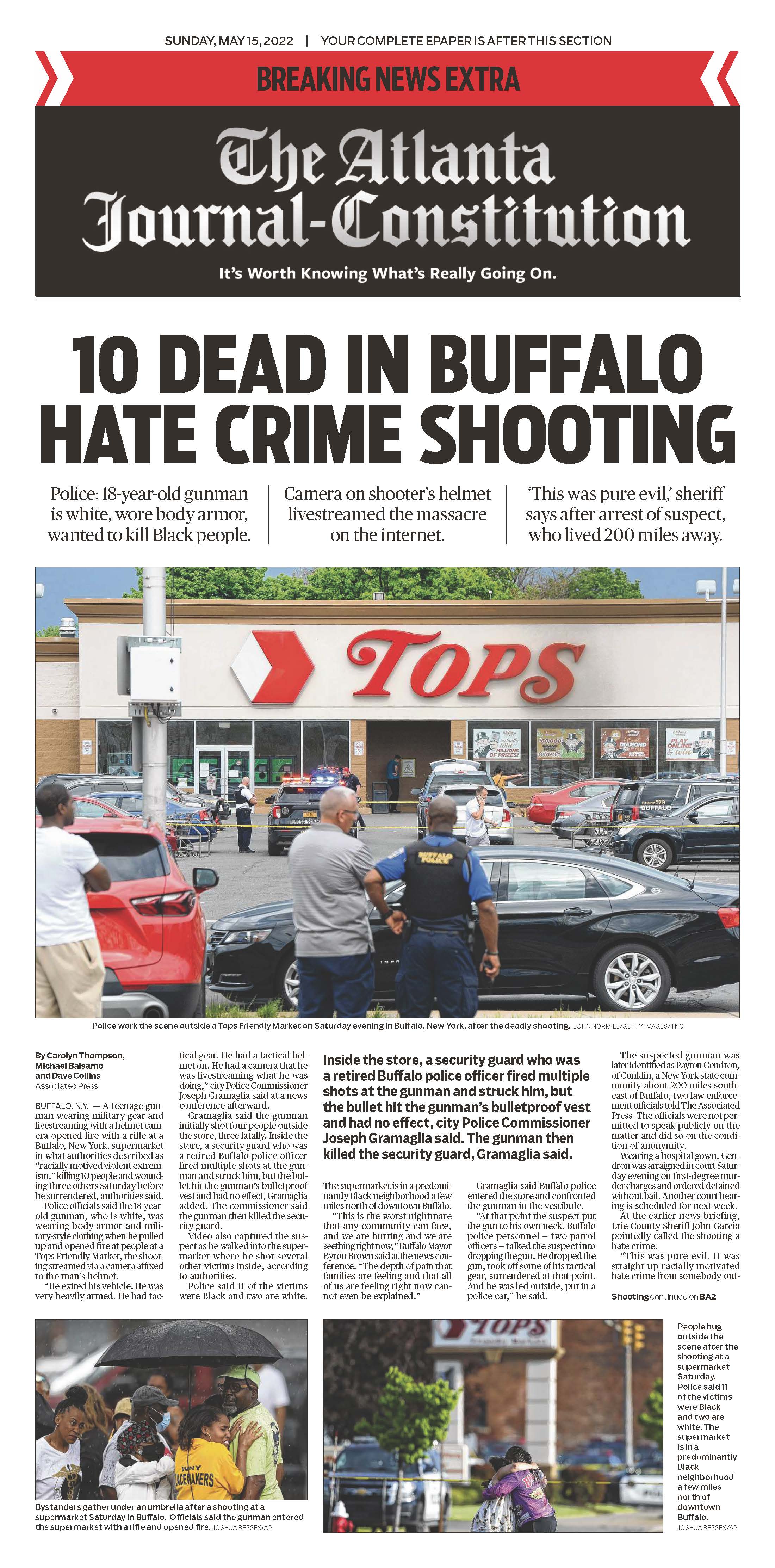 In Sunday’s ePaper: Breaking News Extra about the Buffalo grocery store shooting