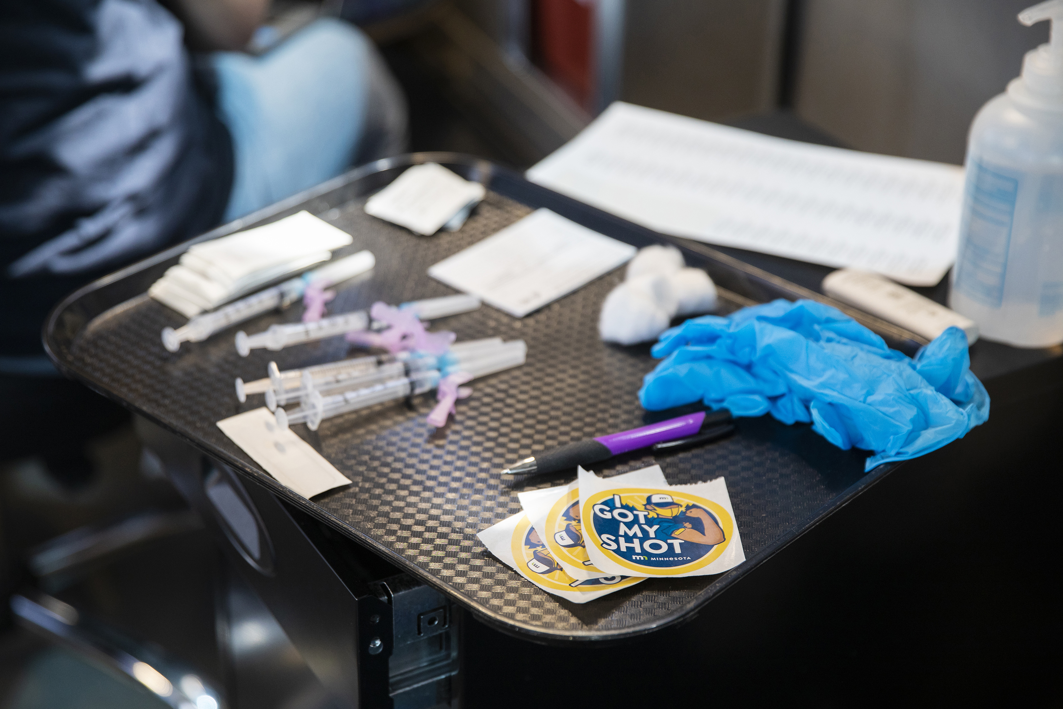 A file photo of a mobile COVID-19 vaccination clinic in Foley, Minn., Minnesota health officials said on Thursday, Dec. 2, that a man who lives in the state was infected with the omicron variant of the coronavirus. (Liam James Doyle/The New York Times)