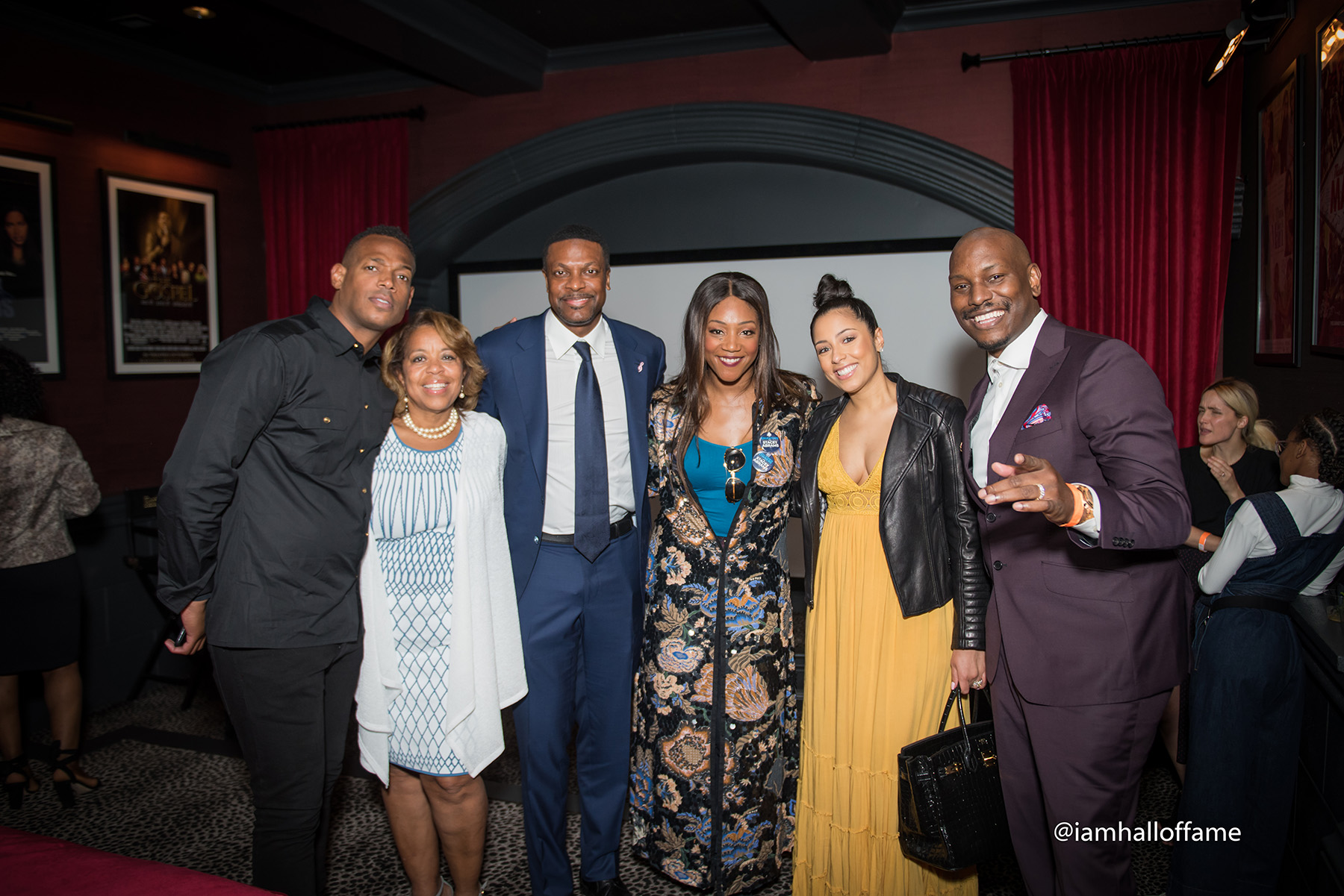 Photo Left to Right: Marlon Wayans, Roberta Sheilds (Ludacris’s mother) Chris Tucker, Tiffany Haddish, Samantha Gibson, Tyrese Gibson