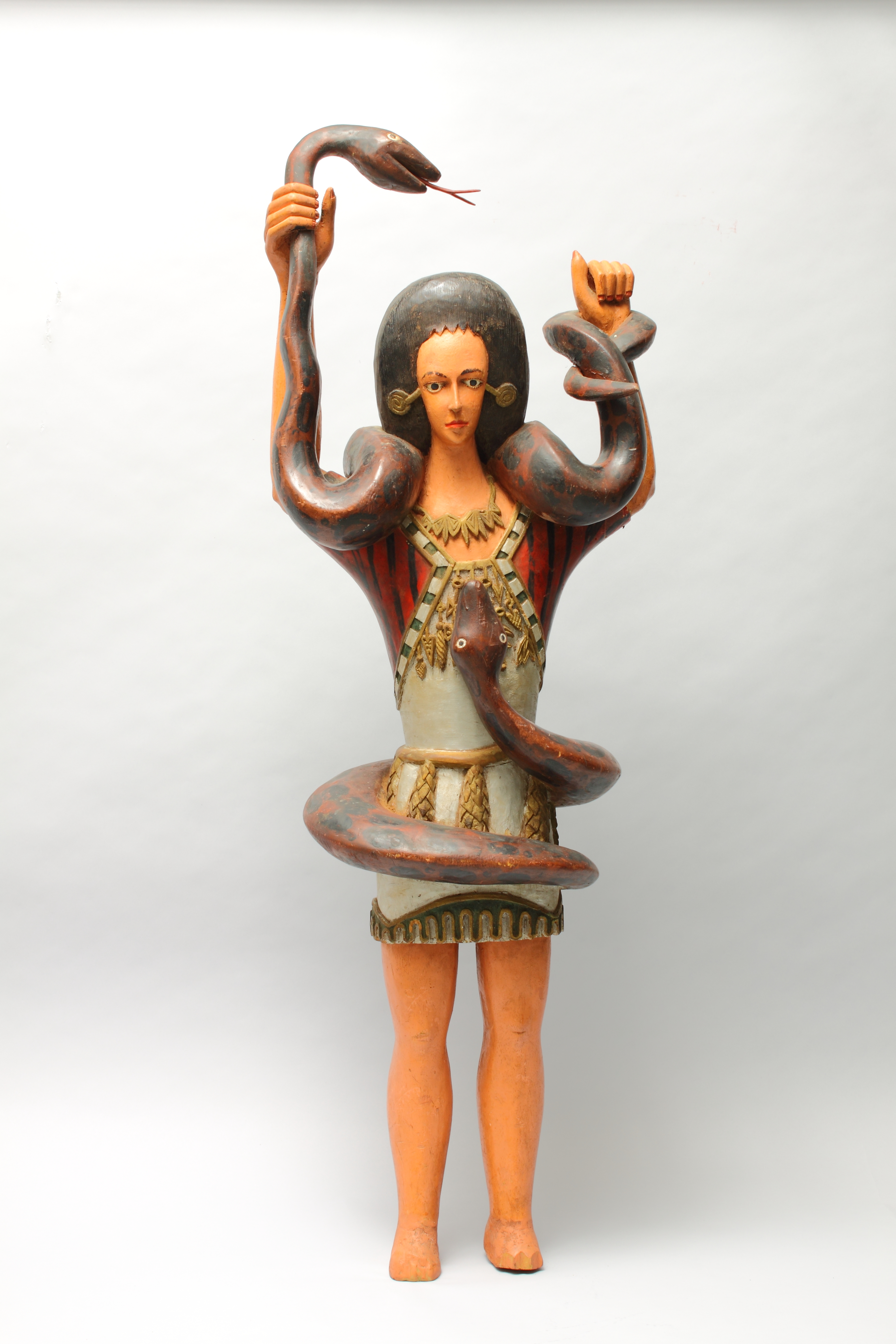 Carved by a Nigerian artist who was likely of the Igbo people, this sculpture represents the powerful water spirit Mami Wata. Carved of wood in the 1950s, the piece represents a deity that appears throughout the African diaspora and was an inspiration for Beyonce's film, "Lemonade." Courtesy of the High Museum of Art