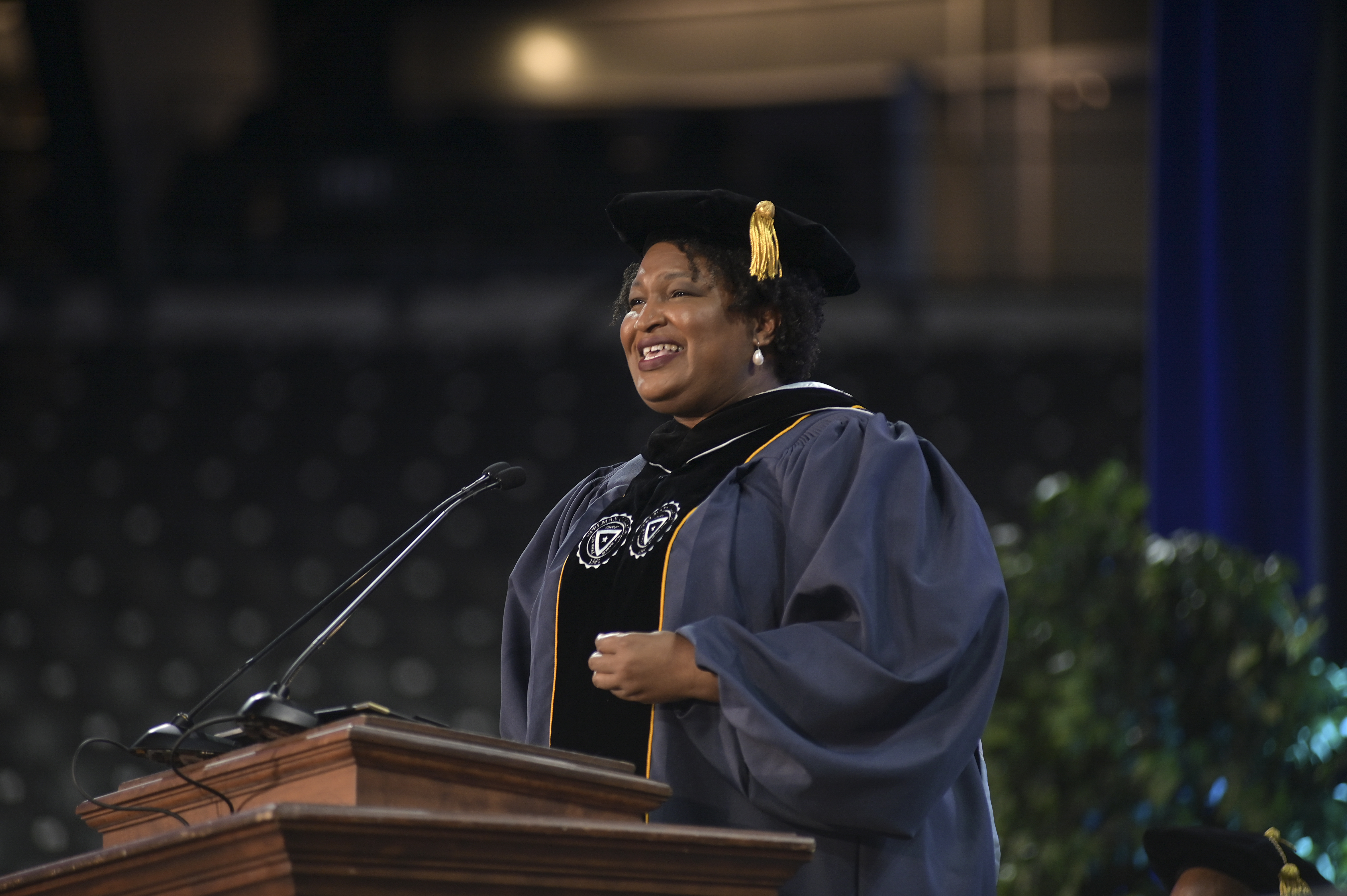 With no opponent in the Democratic primary, gubernatorial candidate Stacey Abrams has already started her general election campaign, directing barbs at Gov. Brian Kemp over legislation rolling back gun restrictions and directing how race is to be taught in public school classrooms. Abrams has also drawn plenty of fire from Republican candidates at every level. She joked that she was “mentioned more often in the GOP debates than Georgians were.” (Natrice Miller / natrice.miller@ajc.com)