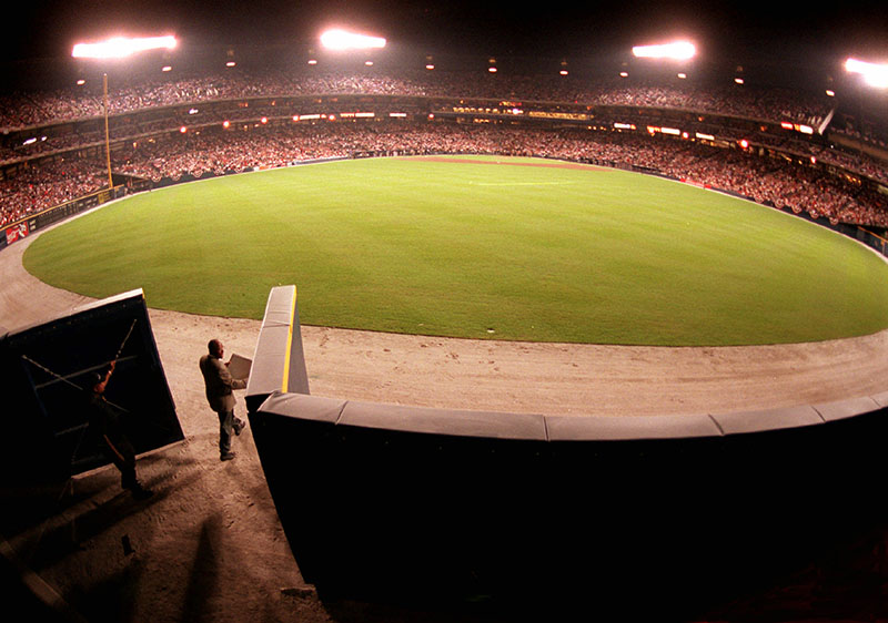 Fisheye inside Atlanta Braves Turner Field at night - MetroScenes