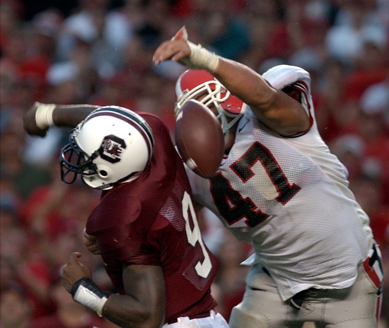 Men's Georgia Bulldogs #47 David Pollack Red Game Alumni Football