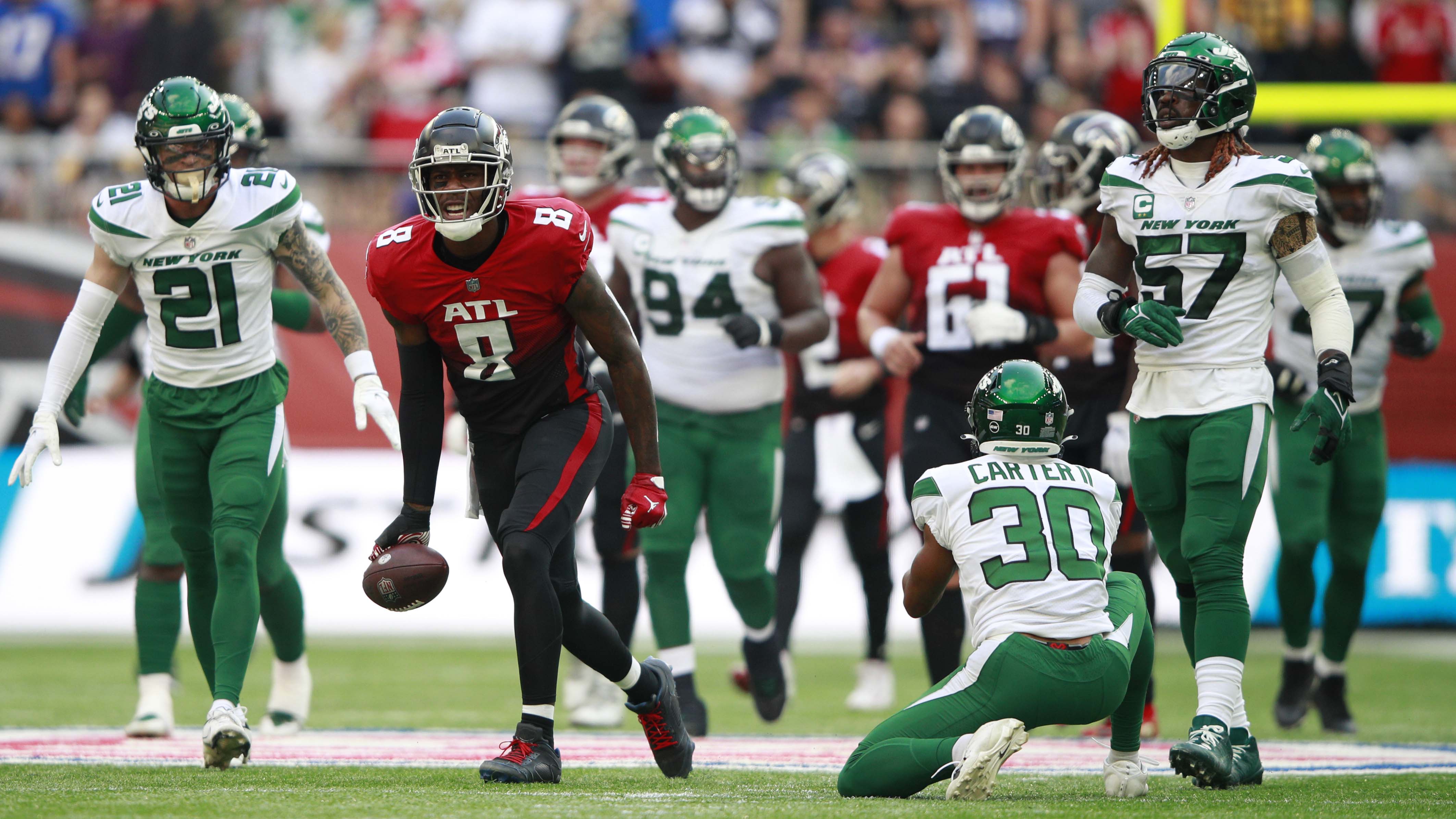 New York Jets 20-27 Atlanta Falcons: Kyle Pitts shines as Falcons hold off  Jets in London, NFL News