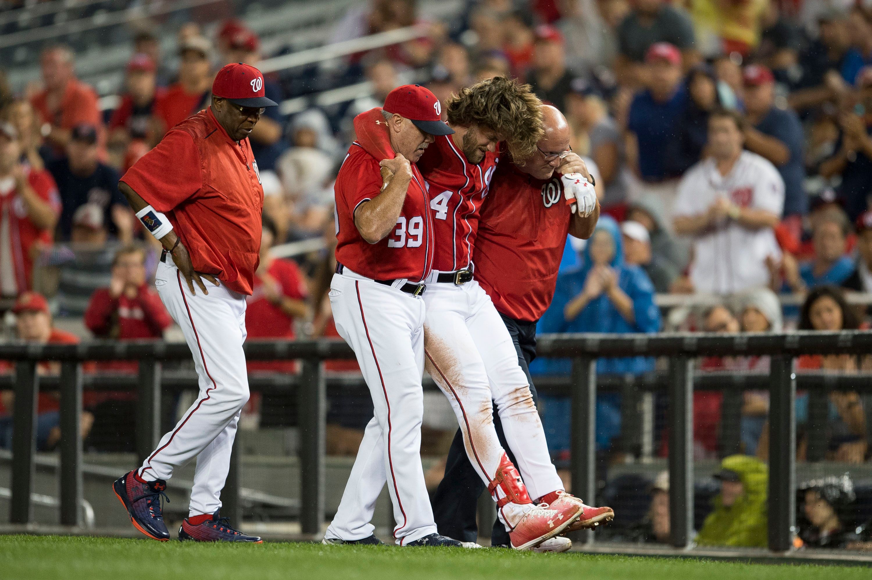 Bryce Harper injury update: Harper suffered significant bone bruise in left  knee; “We feel we dodged a bullet.” - Nationals' GM Mike Rizzo - Federal  Baseball