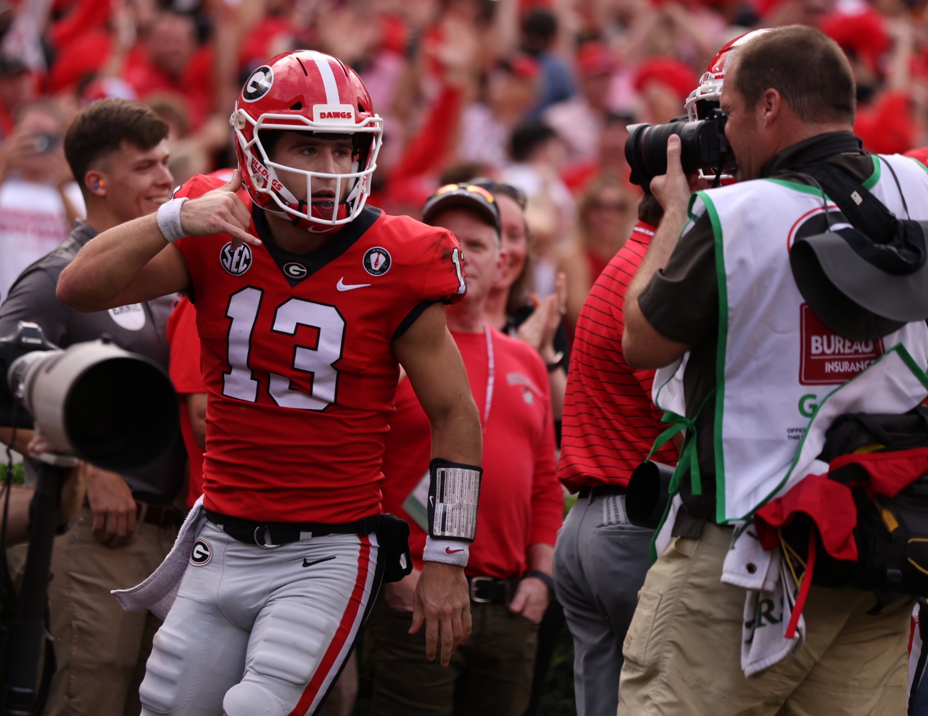 Georgia's Ladd McConkey praises Stetson Bennett after another