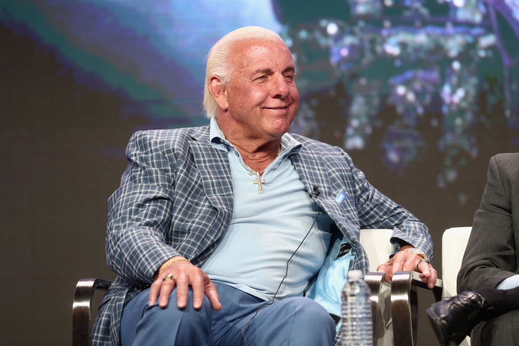 BEVERLY HILLS, CA - JULY 26: Professional wrestler Ric Flair of 'ESPN's 30 for 30: "Nature Boy"' speaks onstage during the ESPN portion of the 2017 Summer Television Critics Association Press Tour at The Beverly Hilton Hotel on July 26, 2017 in Beverly Hills, California. (Photo by Frederick M. Brown/Getty Images)
