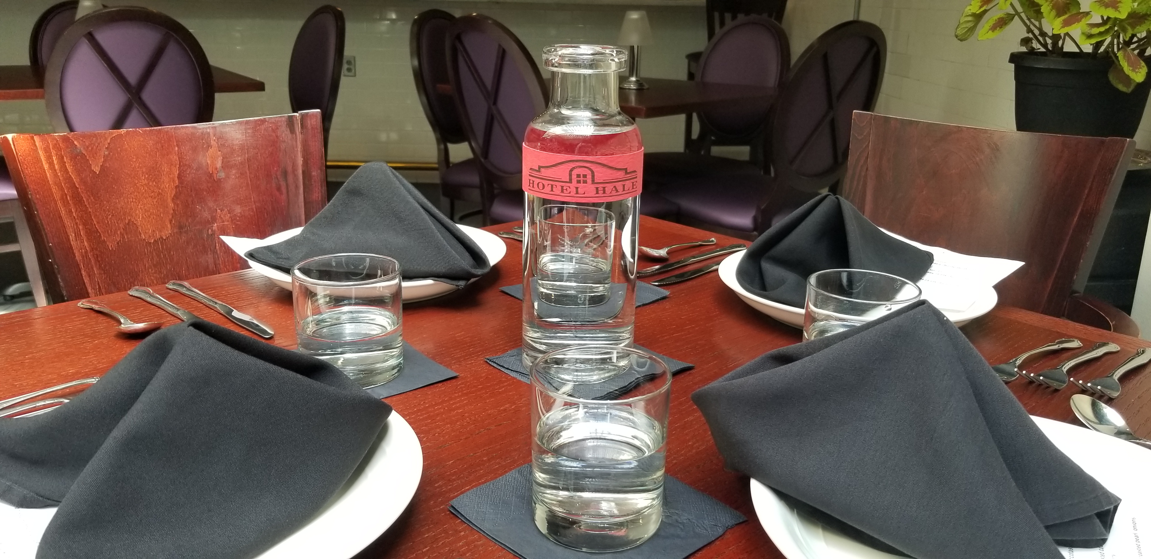 A decanter of fresh spring water is provided to diners at Eden, a restaurant in Hotel Hale in Hot Springs National Park.
Courtesy of Wesley K.H. Teo