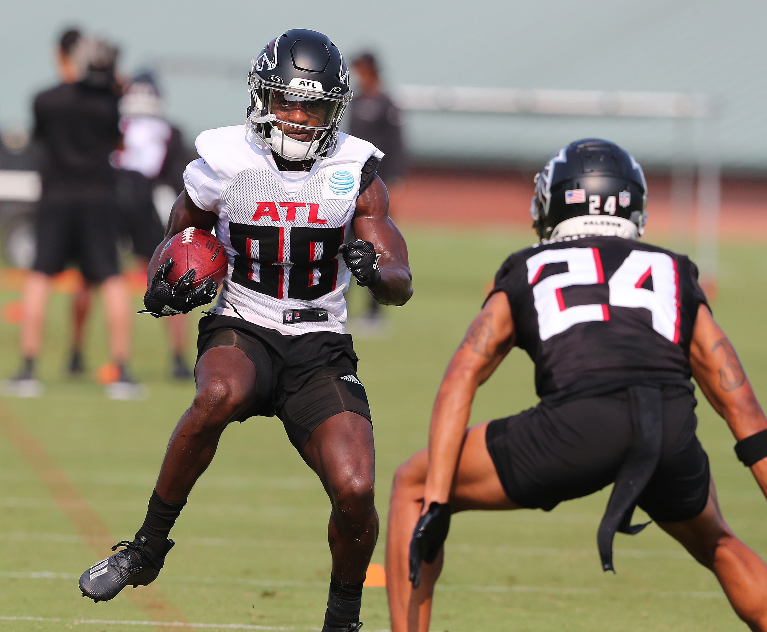 Atlanta Falcons cornerback A.J. Terrell (24) breaks up a pass