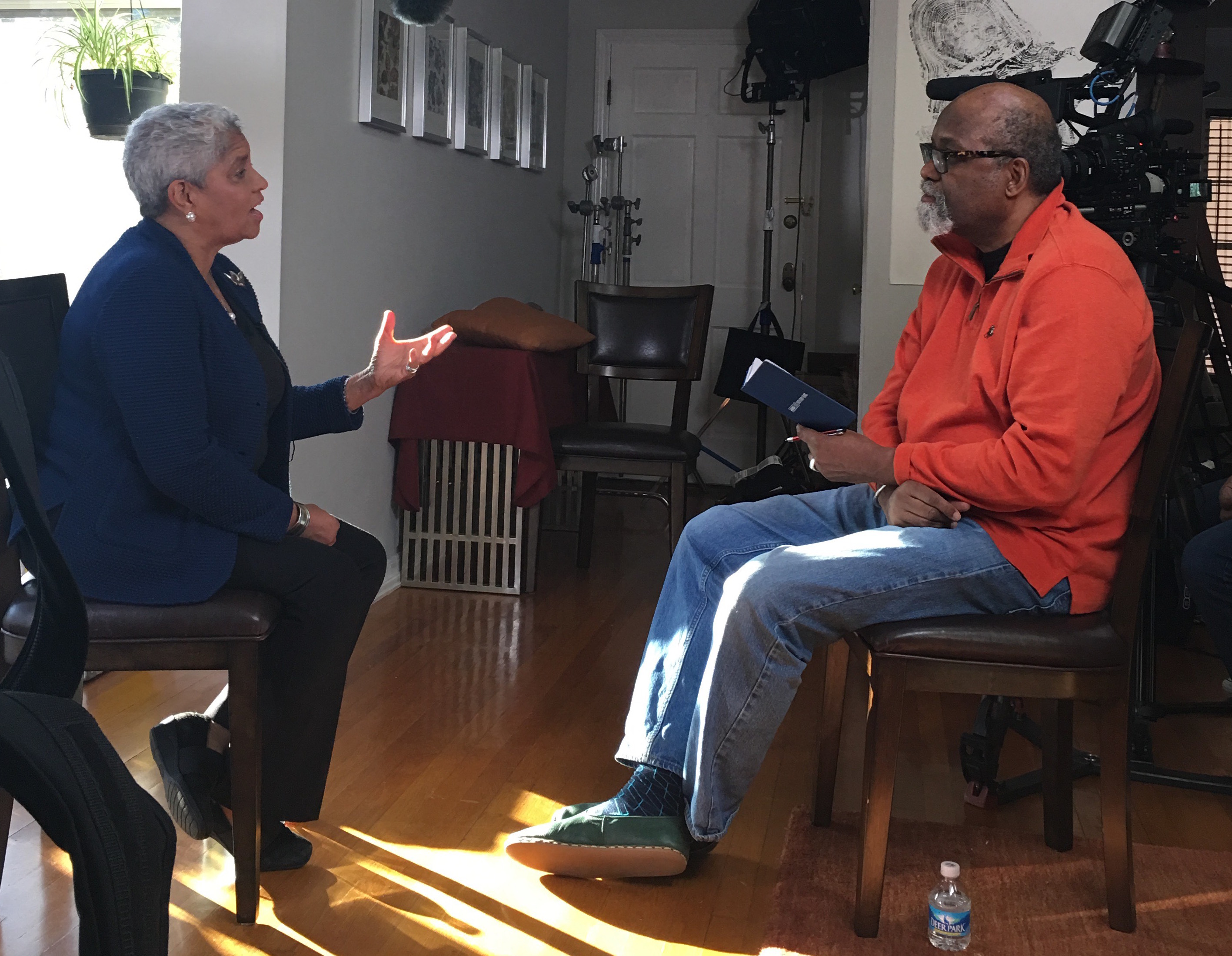 Director Sam Pollard interviews former Atlanta Mayor Shirley Franklin for the documentary about the late Maynard Jackson. Photo: Maynard Jackson III