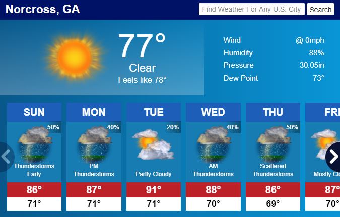 Gwinnett County Monday weather: Rainy week ahead