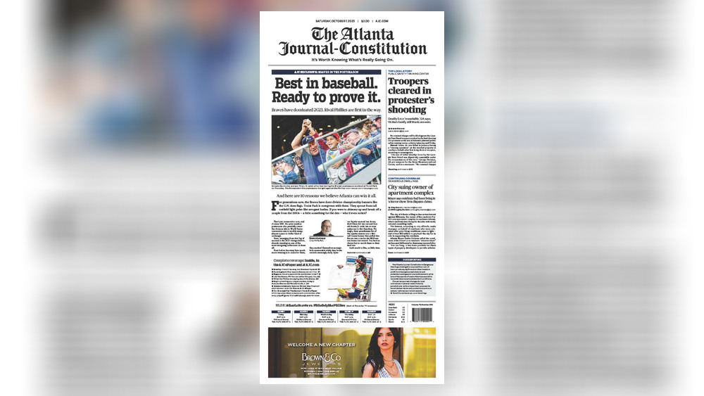 How to find the AJC Braves pages, print editions and other keepsakes from  the Braves' season