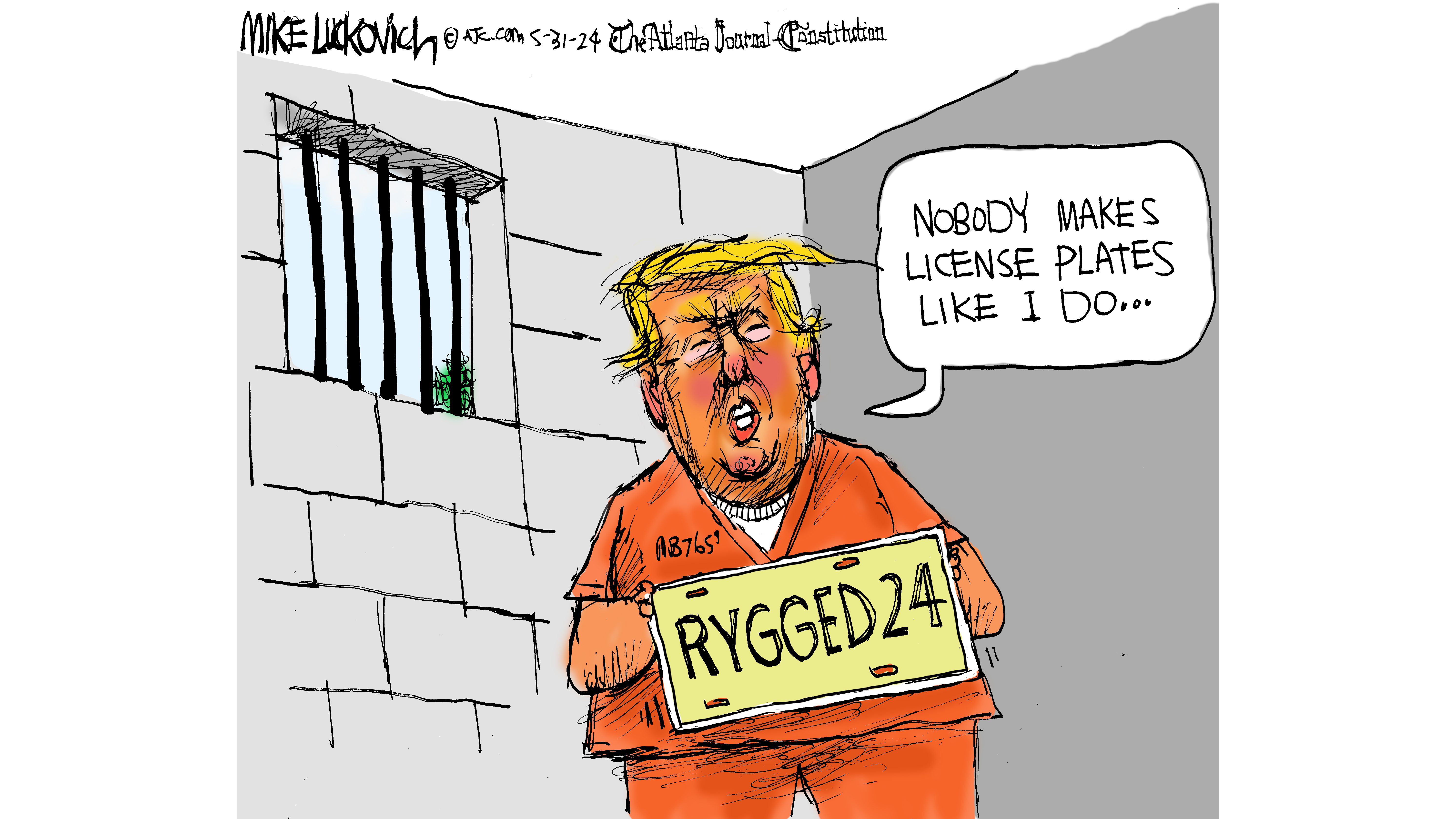 Trump convicted - 05/31 Mike Luckovich editorial cartoon - AJC